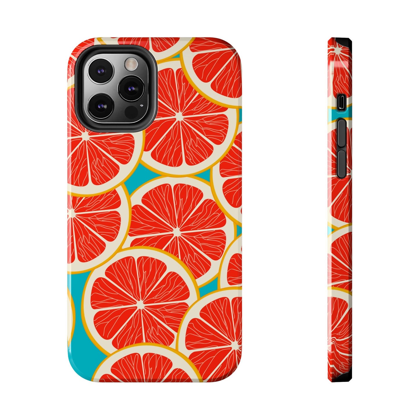 Ruby Grapefruit Pop Tough iPhone Case – Vibrant Citrus Design, Shock - Resistant Protection - BOGO Cases