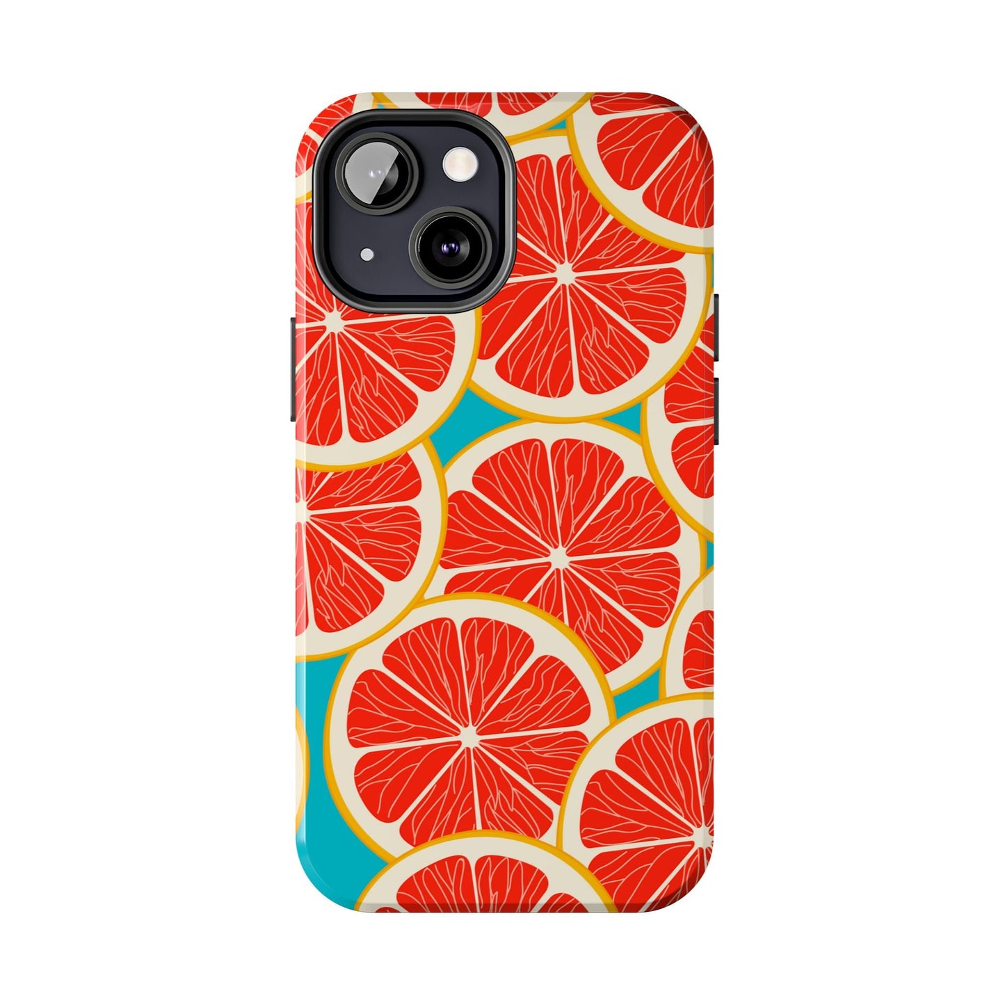 Ruby Grapefruit Pop Tough iPhone Case – Vibrant Citrus Design, Shock - Resistant Protection - BOGO Cases