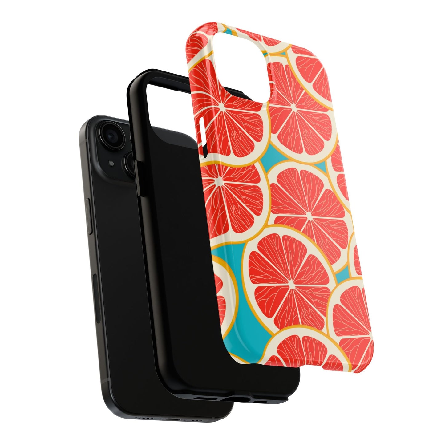 Ruby Grapefruit Pop Tough iPhone Case – Vibrant Citrus Design, Shock - Resistant Protection - BOGO Cases
