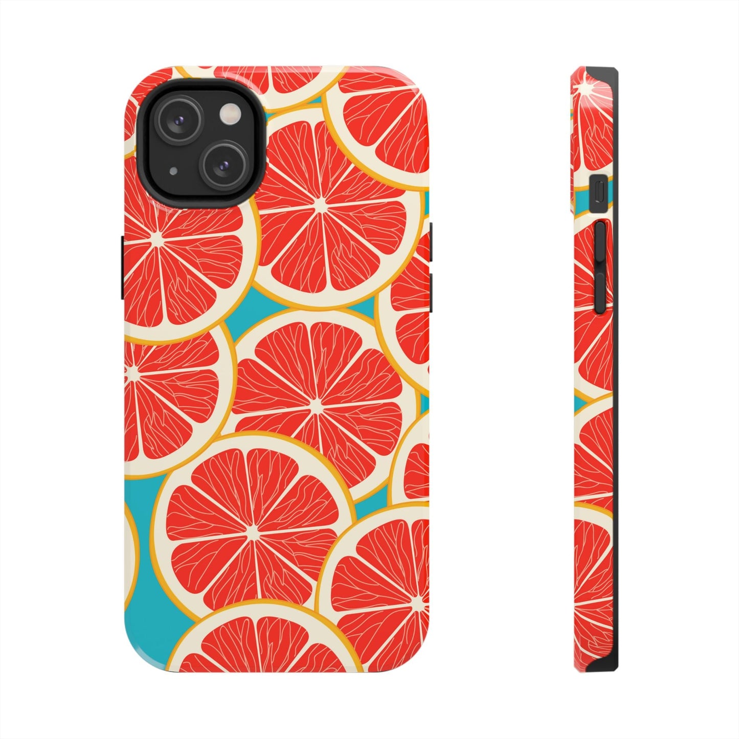 Ruby Grapefruit Pop Tough iPhone Case – Vibrant Citrus Design, Shock - Resistant Protection - BOGO Cases