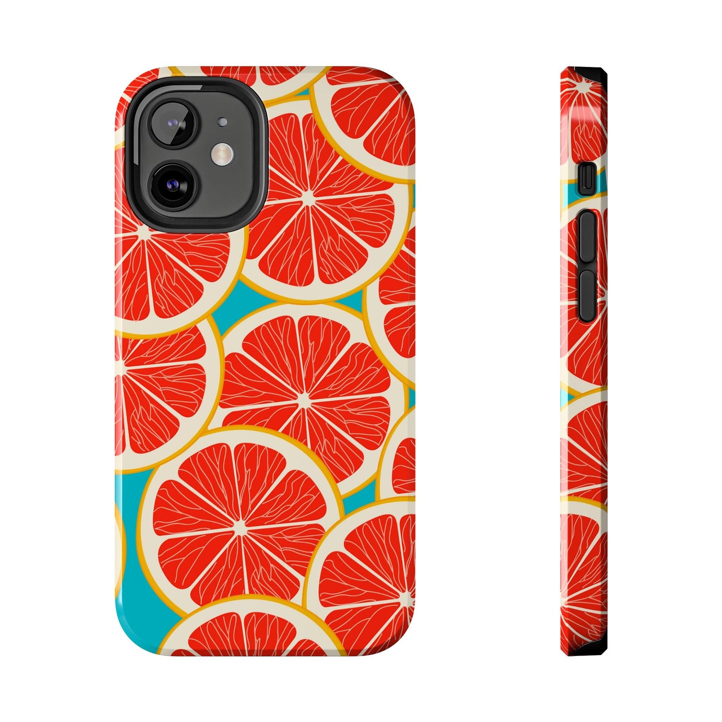 Ruby Grapefruit Pop Tough iPhone Case – Vibrant Citrus Design, Shock - Resistant Protection - BOGO Cases