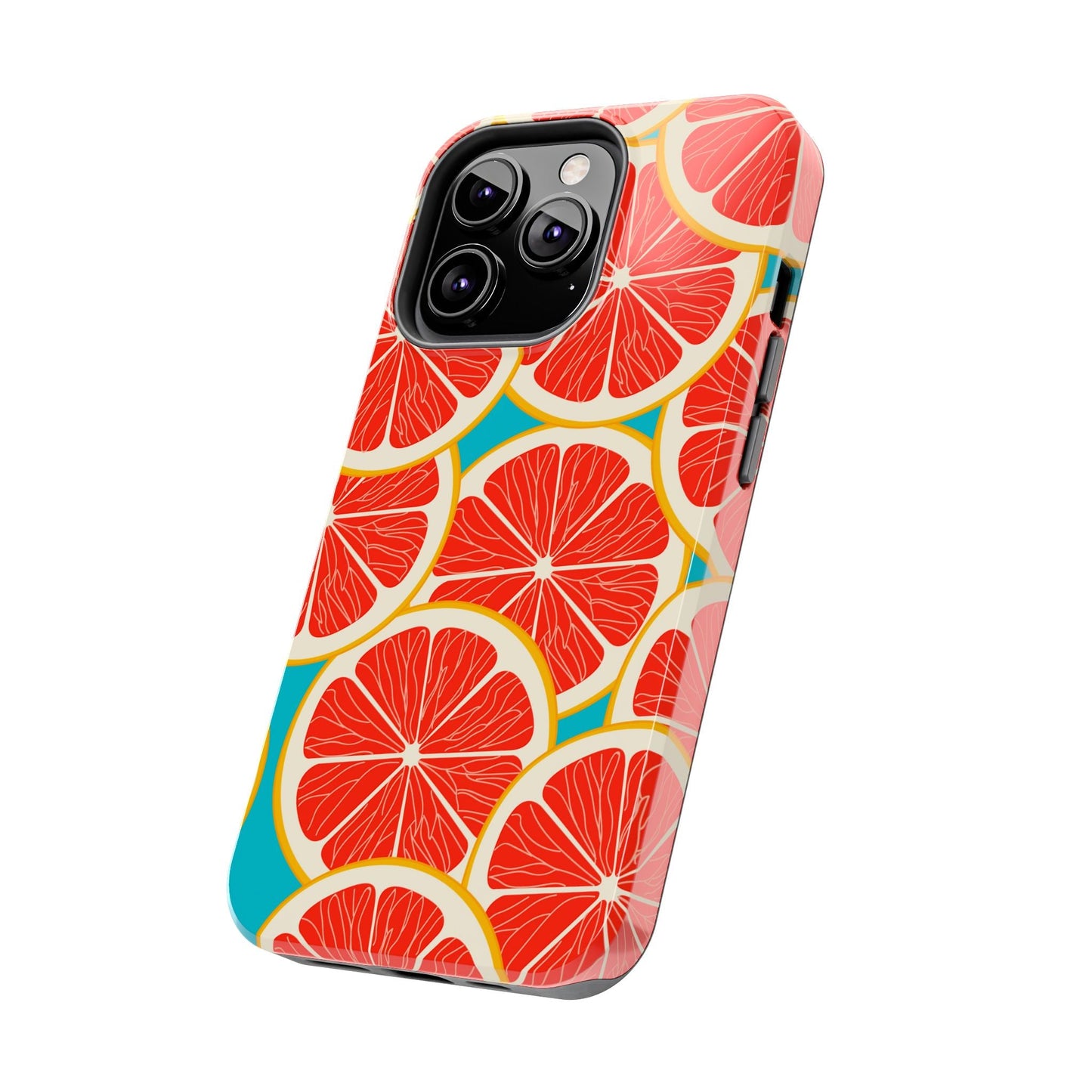 Ruby Grapefruit Pop Tough iPhone Case – Vibrant Citrus Design, Shock - Resistant Protection - BOGO Cases