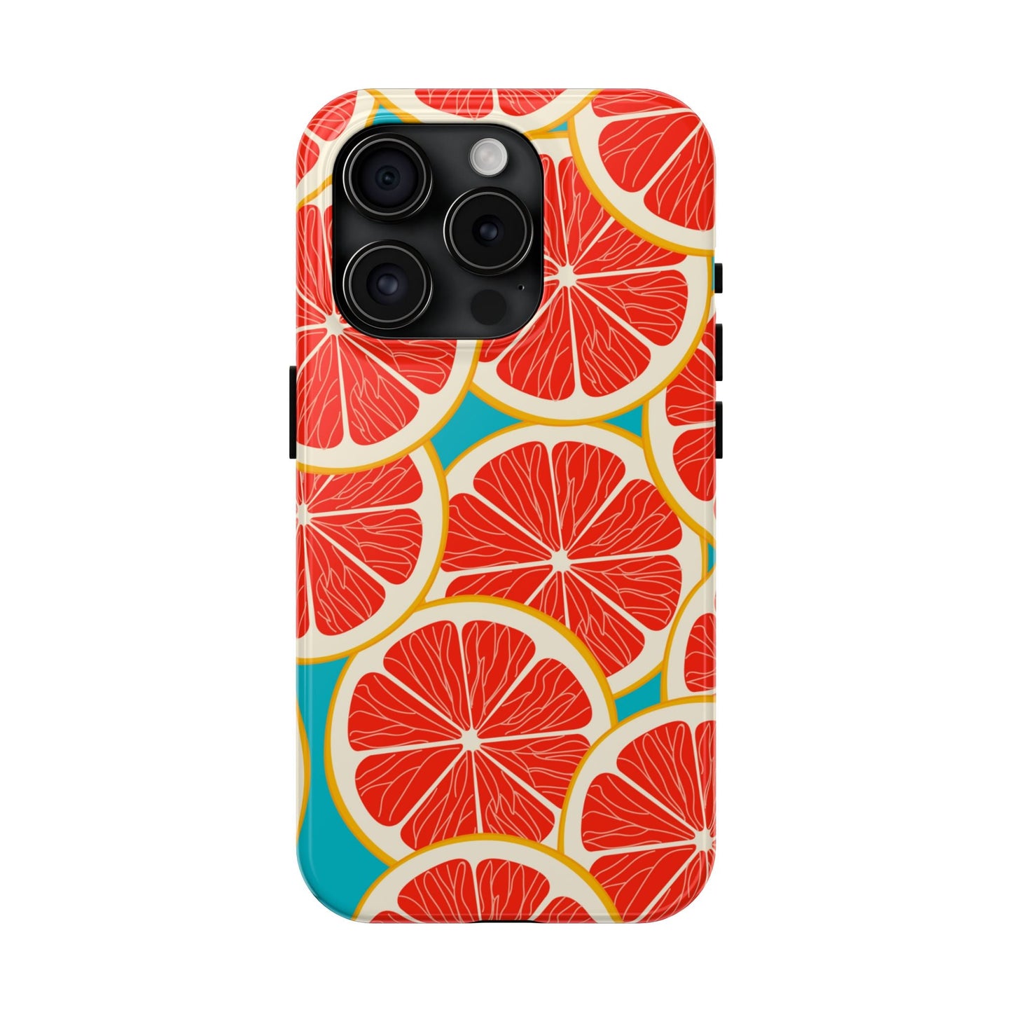 Ruby Grapefruit Pop Tough iPhone Case – Vibrant Citrus Design, Shock - Resistant Protection - BOGO Cases