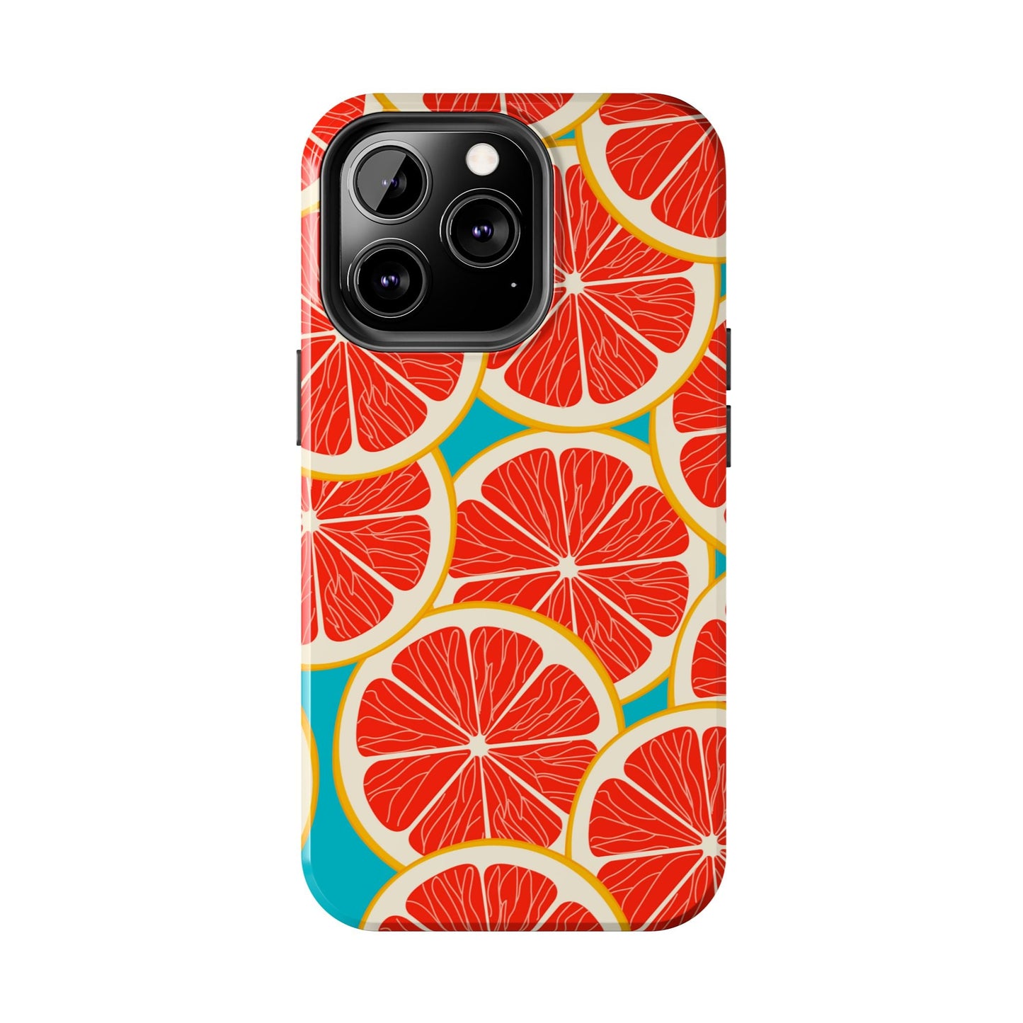 Ruby Grapefruit Pop Tough iPhone Case – Vibrant Citrus Design, Shock - Resistant Protection - BOGO Cases