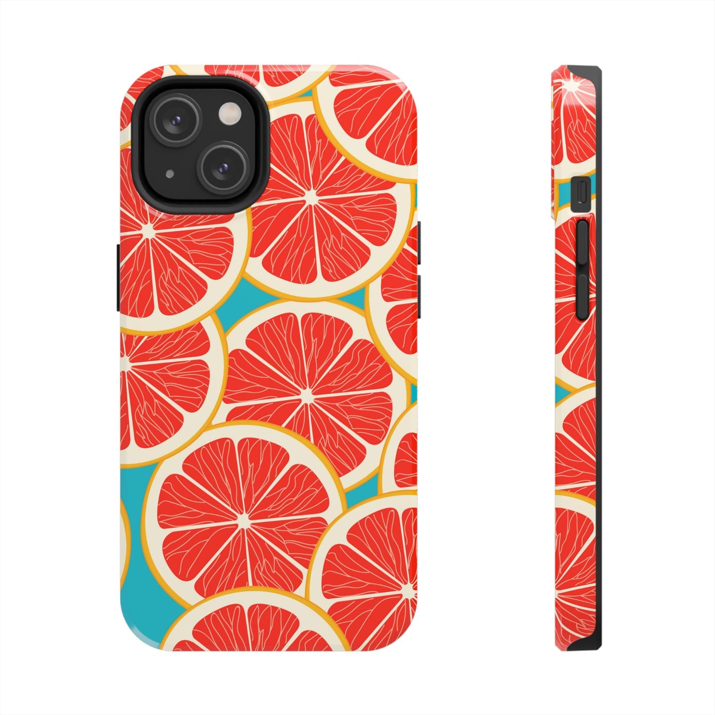 Ruby Grapefruit Pop Tough iPhone Case – Vibrant Citrus Design, Shock - Resistant Protection - BOGO Cases