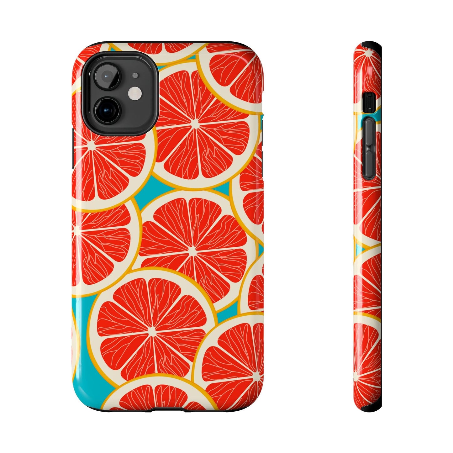 Ruby Grapefruit Pop Tough iPhone Case – Vibrant Citrus Design, Shock - Resistant Protection - BOGO Cases