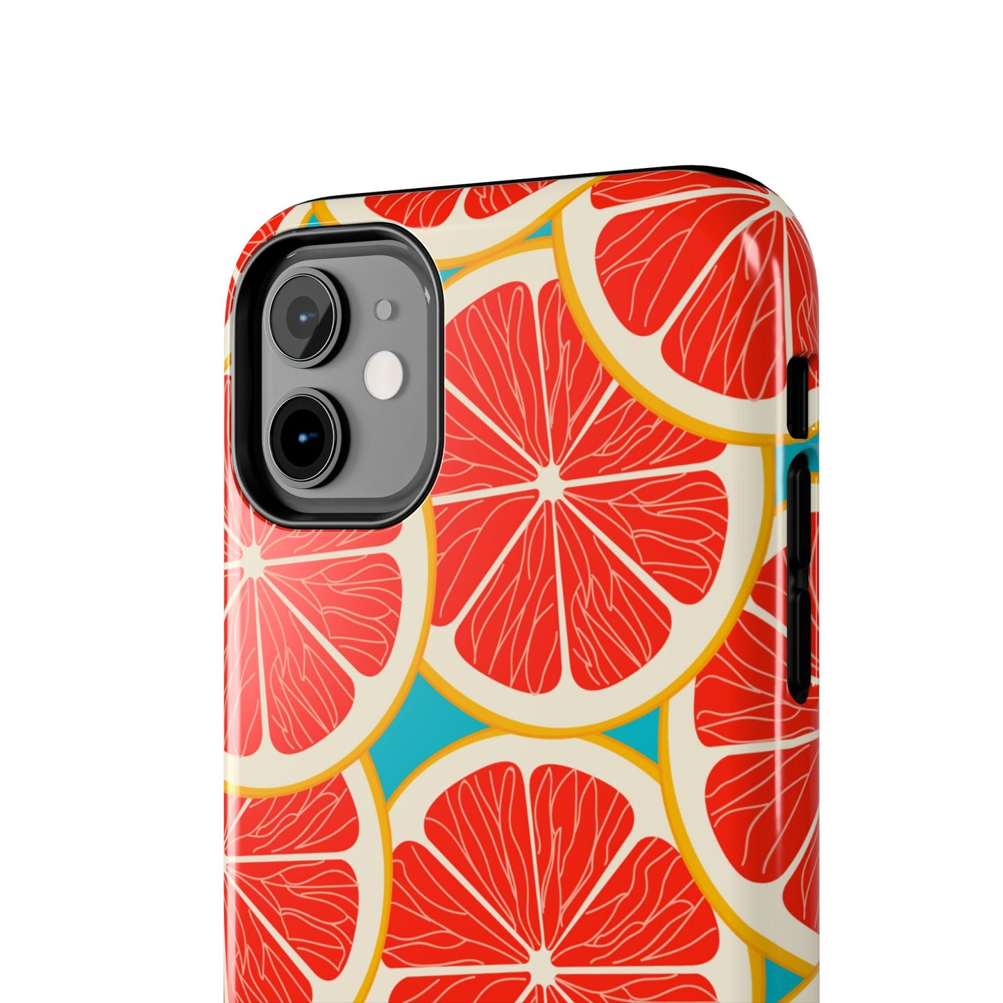 Ruby Grapefruit Pop Tough iPhone Case – Vibrant Citrus Design, Shock - Resistant Protection - BOGO Cases