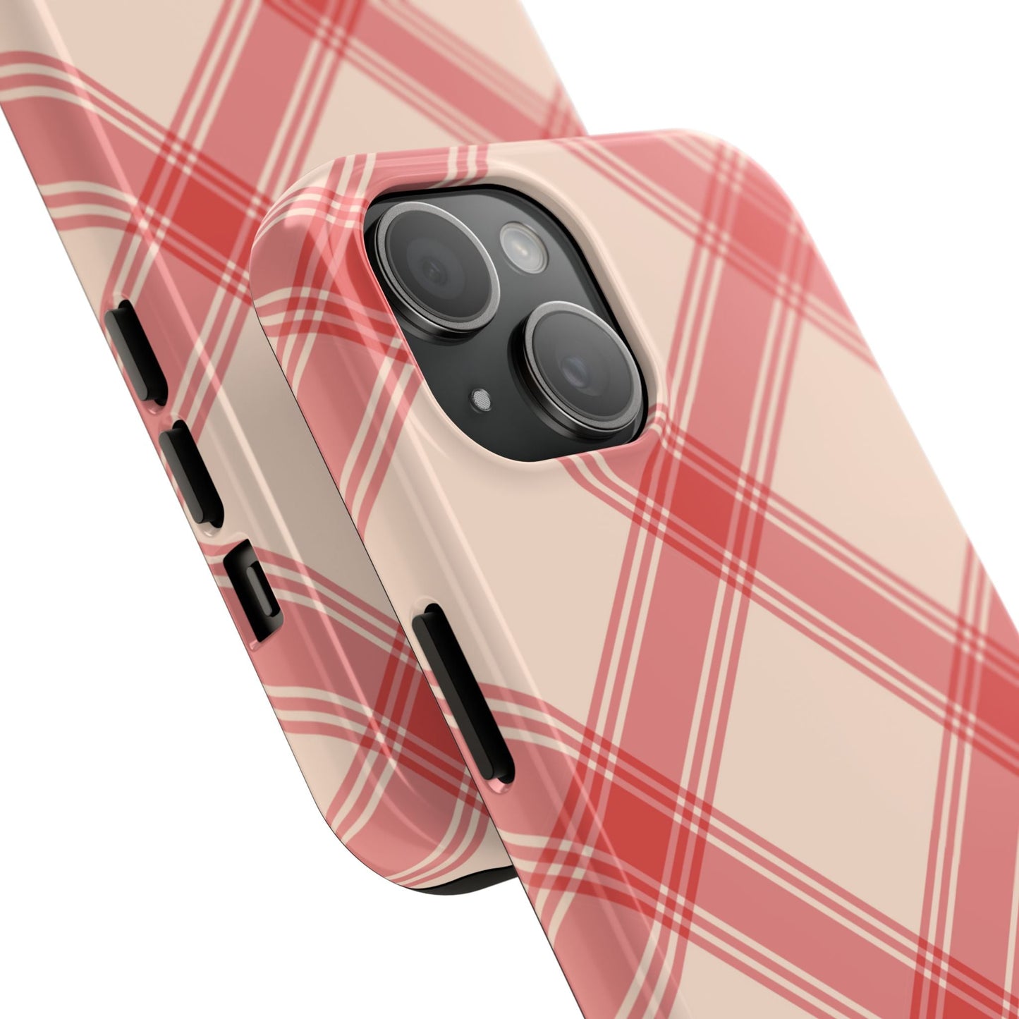 Soft Peachy Red Plaid iPhone Case - BOGO Cases