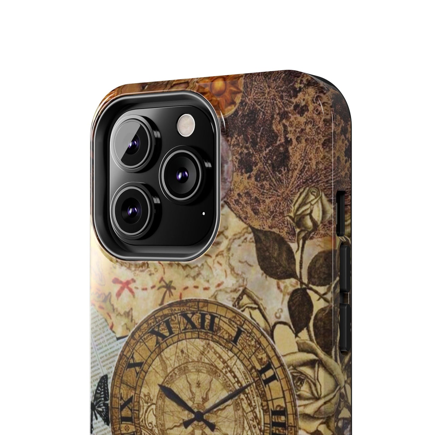 Steampunk Vintage Adventure iPhone Case – Dual - Layer Protection with Antique Map and Clock Design - BOGO Cases
