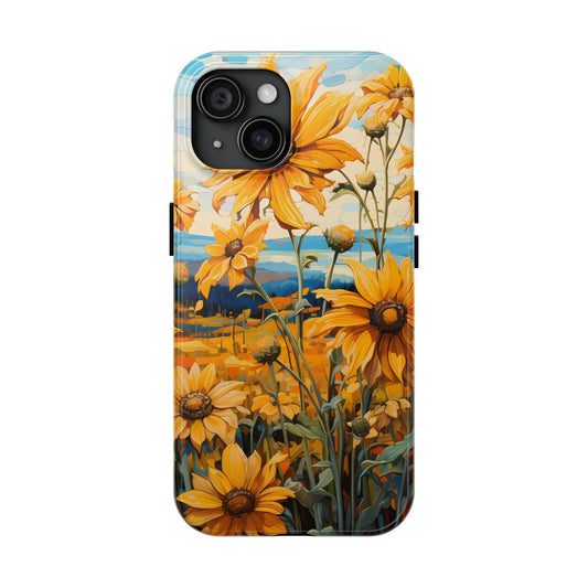 Sunflower iPhone Case: Rustic Farmhouse Floral Print, Ideal for Autumn Cottagecore Lovers - BOGO Cases