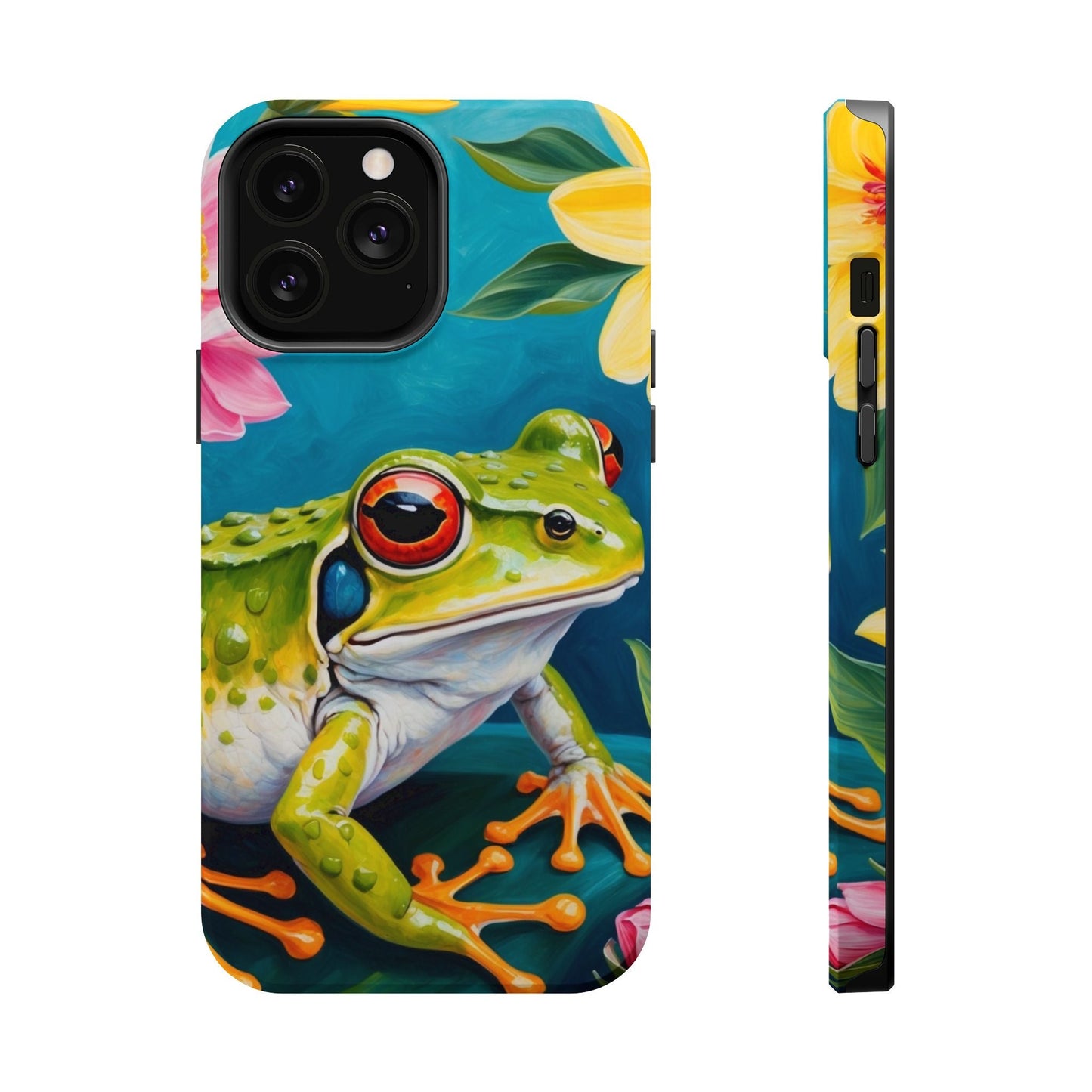 Tropical Frog & Bold Blooms - MagSafe iPhone Case - BOGO Cases