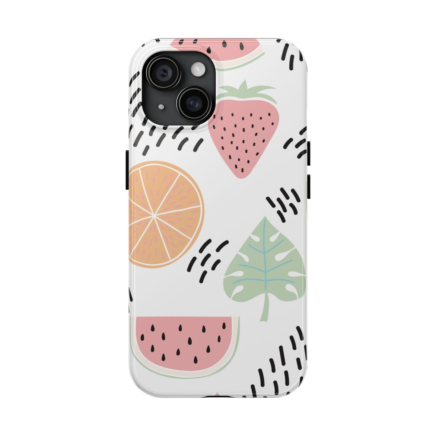Tropical Fruit Fiesta Tough iPhone Case – Fun Watermelon, Pineapple, and Citrus Design - BOGO Cases