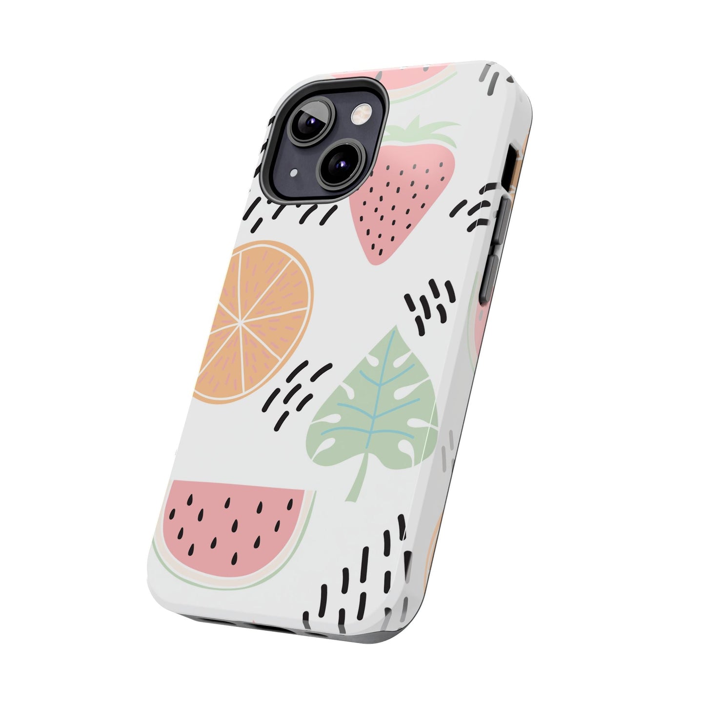 Tropical Fruit Fiesta Tough iPhone Case – Fun Watermelon, Pineapple, and Citrus Design - BOGO Cases