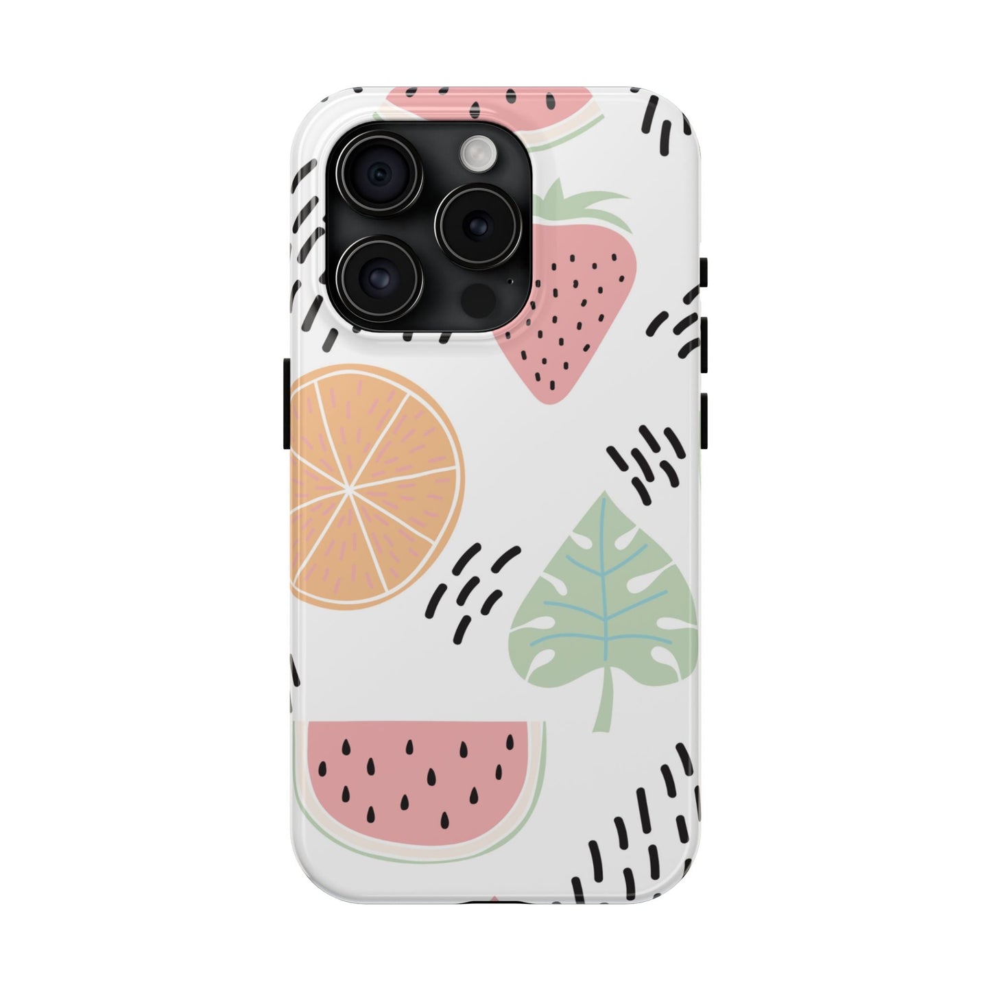 Tropical Fruit Fiesta Tough iPhone Case – Fun Watermelon, Pineapple, and Citrus Design - BOGO Cases