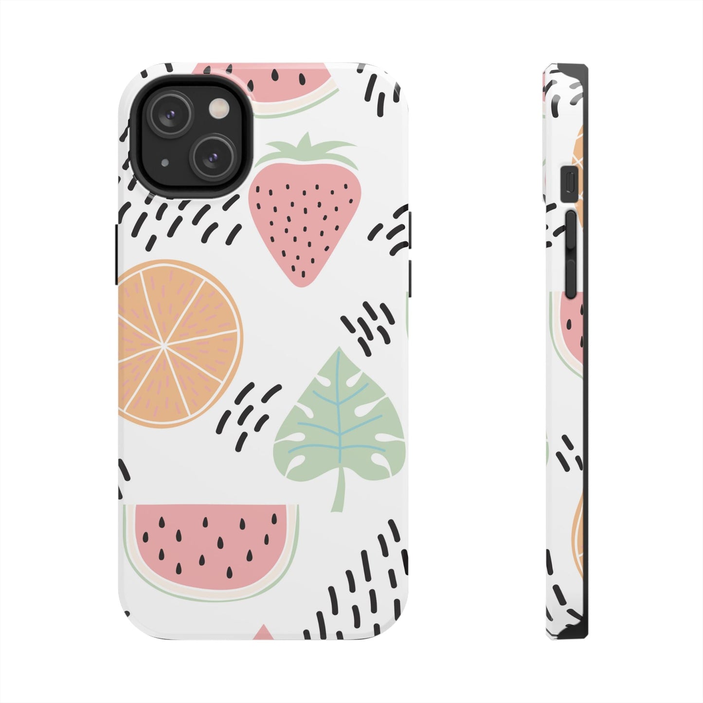 Tropical Fruit Fiesta Tough iPhone Case – Fun Watermelon, Pineapple, and Citrus Design - BOGO Cases