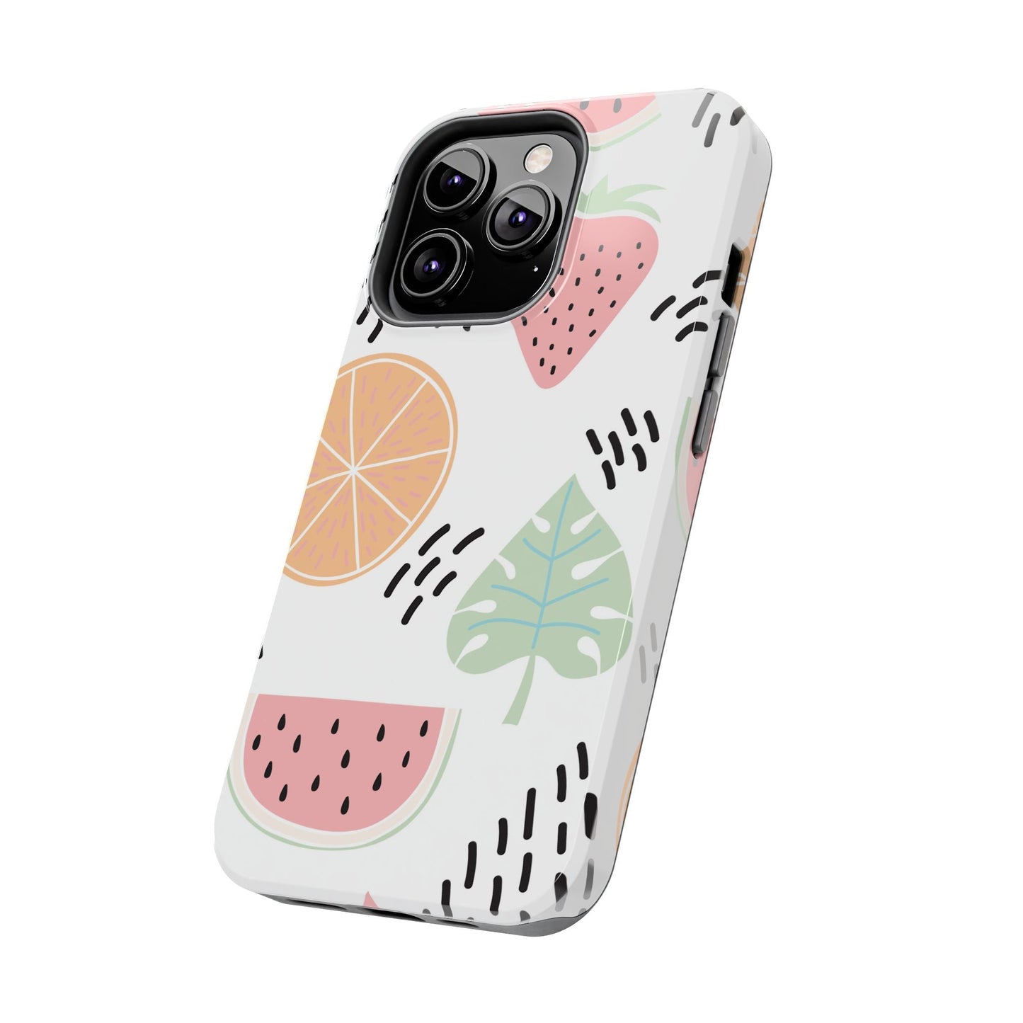 Tropical Fruit Fiesta Tough iPhone Case – Fun Watermelon, Pineapple, and Citrus Design - BOGO Cases