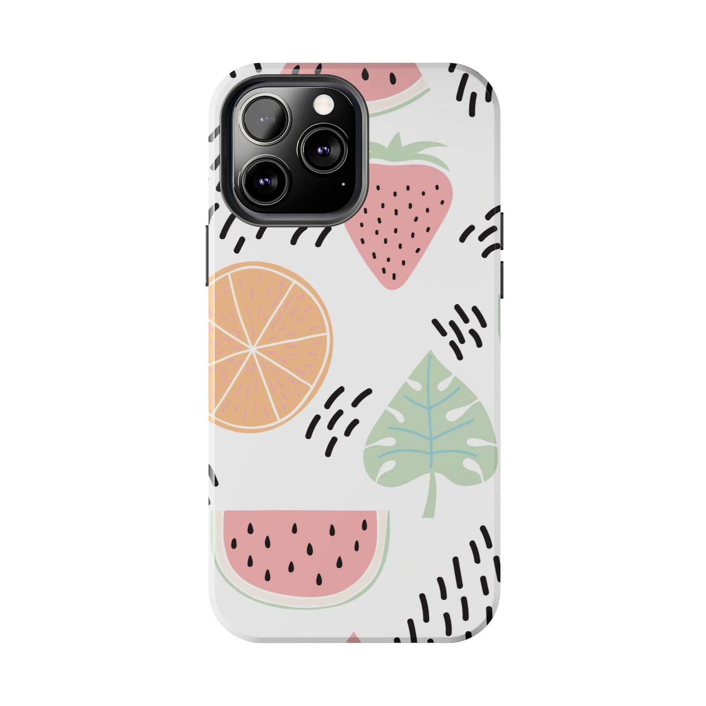 Tropical Fruit Fiesta Tough iPhone Case – Fun Watermelon, Pineapple, and Citrus Design - BOGO Cases
