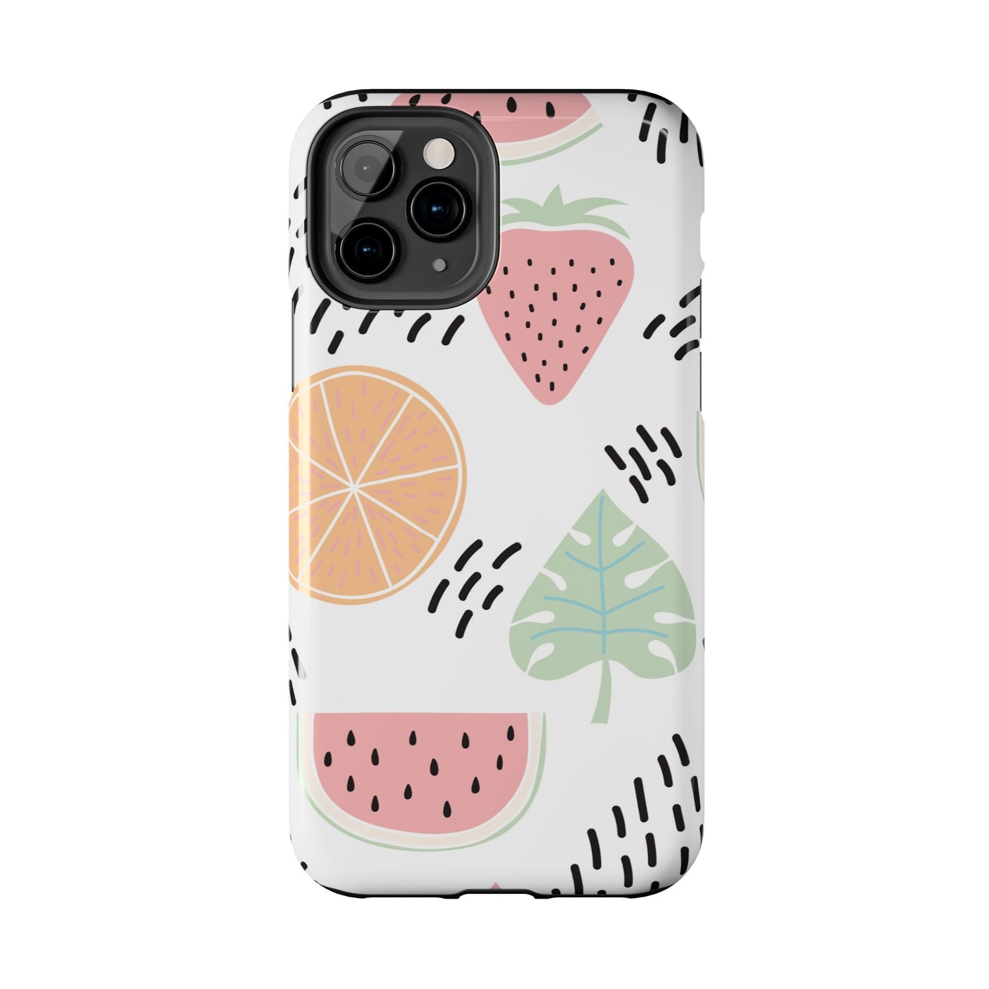 Tropical Fruit Fiesta Tough iPhone Case – Fun Watermelon, Pineapple, and Citrus Design - BOGO Cases