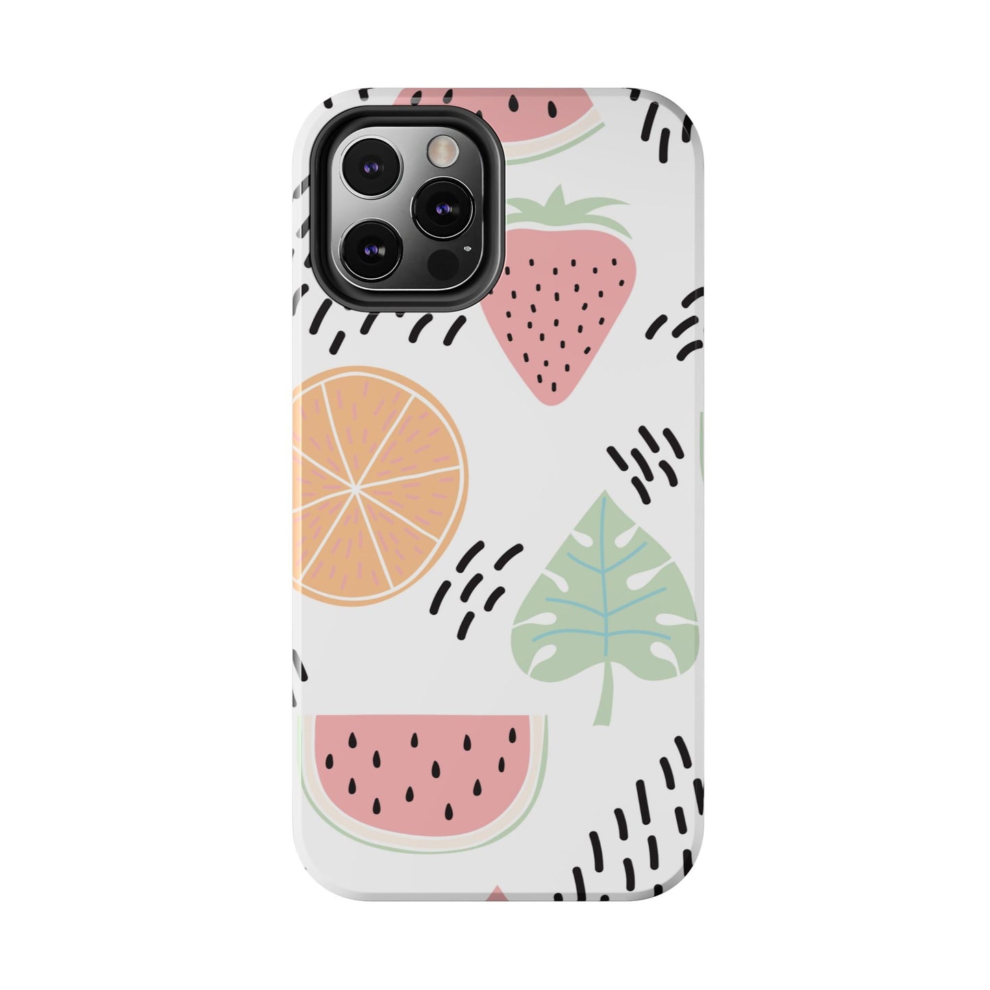 Tropical Fruit Fiesta Tough iPhone Case – Fun Watermelon, Pineapple, and Citrus Design - BOGO Cases