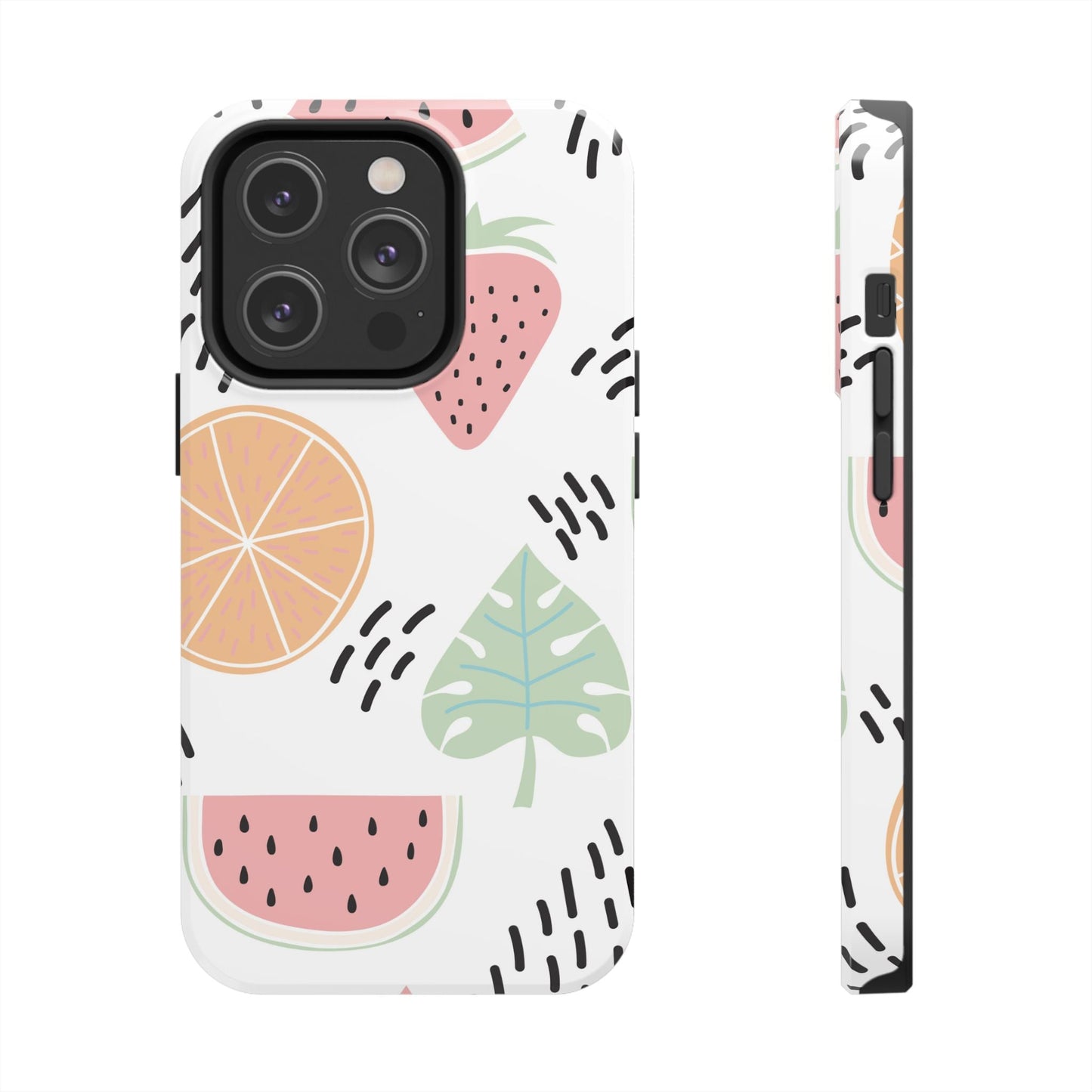 Tropical Fruit Fiesta Tough iPhone Case – Fun Watermelon, Pineapple, and Citrus Design - BOGO Cases