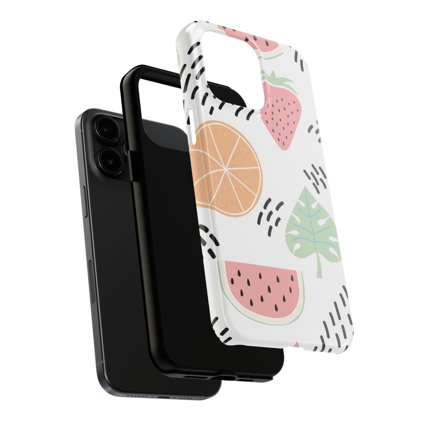 Tropical Fruit Fiesta Tough iPhone Case – Fun Watermelon, Pineapple, and Citrus Design - BOGO Cases