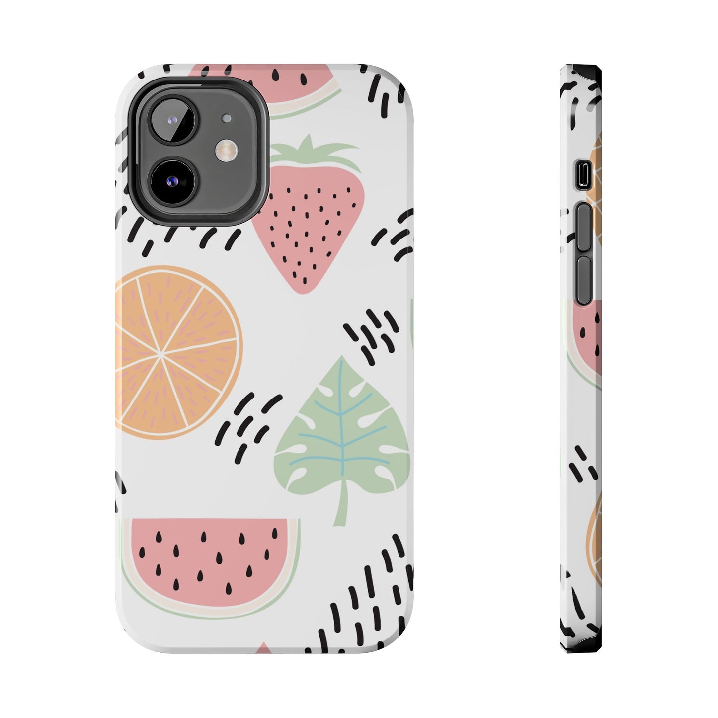 Tropical Fruit Fiesta Tough iPhone Case – Fun Watermelon, Pineapple, and Citrus Design - BOGO Cases