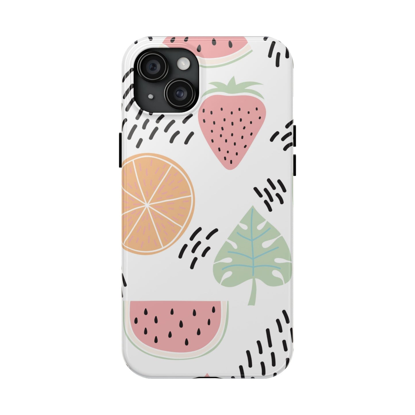 Tropical Fruit Fiesta Tough iPhone Case – Fun Watermelon, Pineapple, and Citrus Design - BOGO Cases