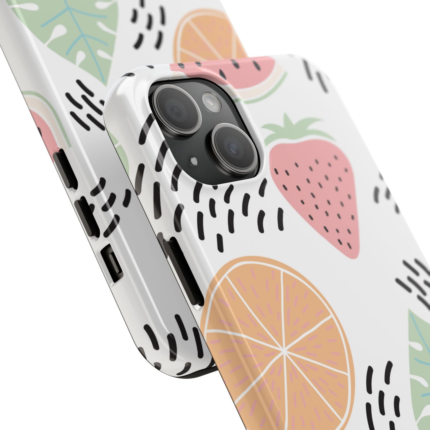 Tropical Fruit Fiesta Tough iPhone Case – Fun Watermelon, Pineapple, and Citrus Design - BOGO Cases