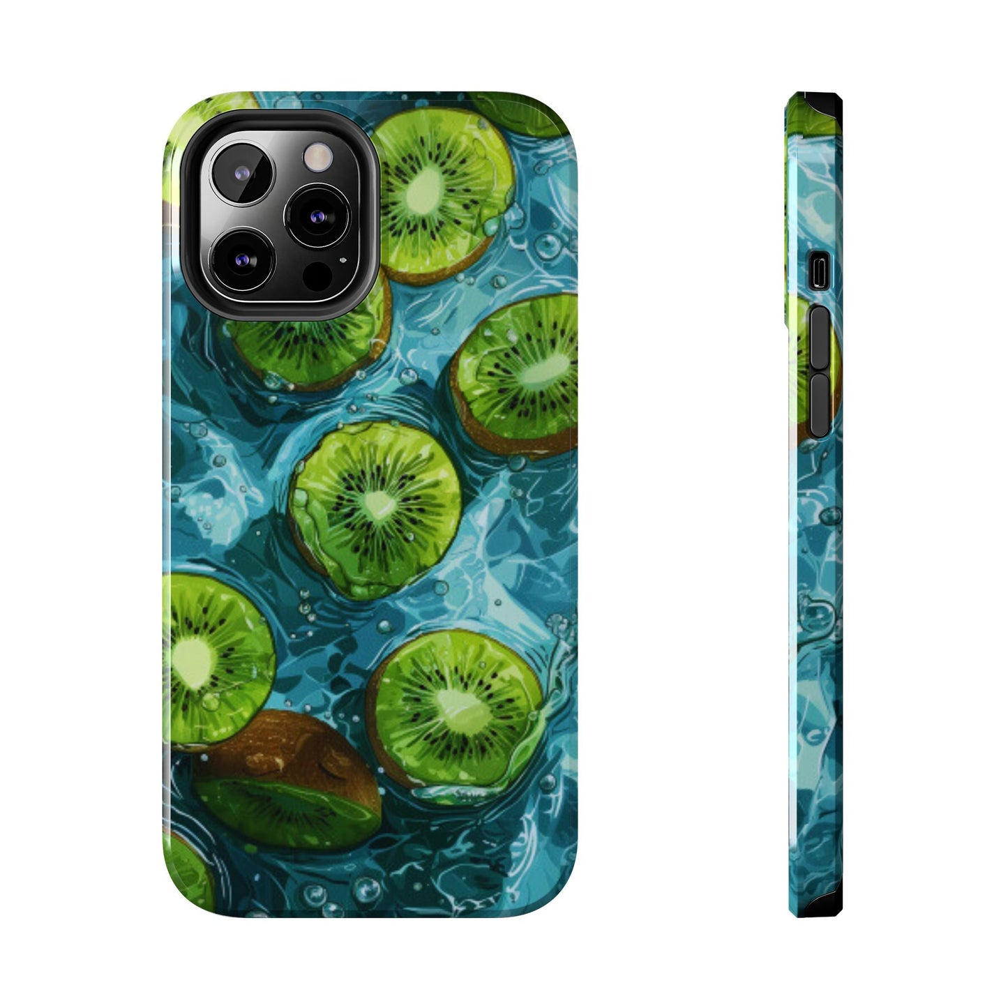 Tropical Kiwi Splash iPhone Case – Tough Dual - Layer, Vibrant Summer Design - BOGO Cases