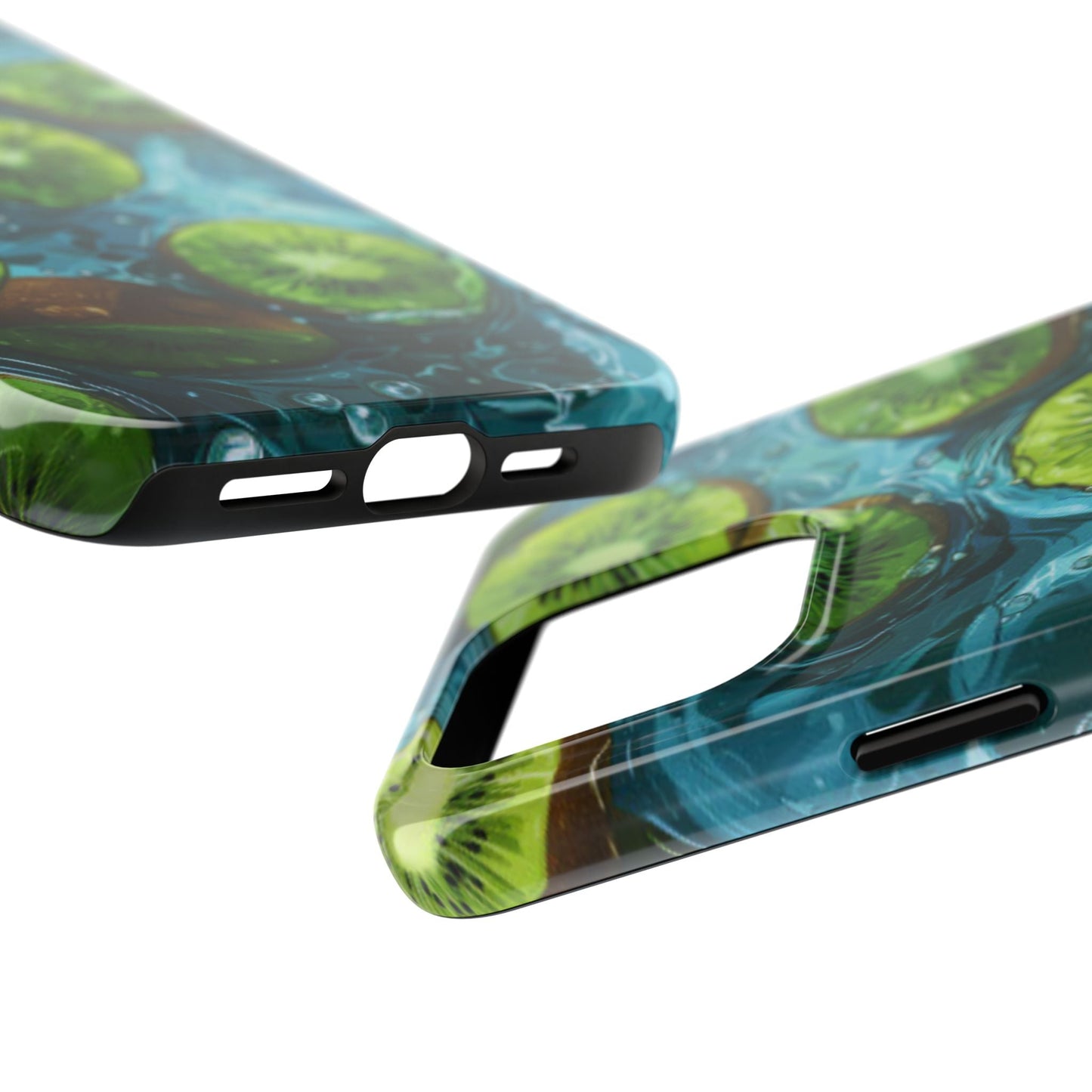Tropical Kiwi Splash iPhone Case – Tough Dual - Layer, Vibrant Summer Design - BOGO Cases