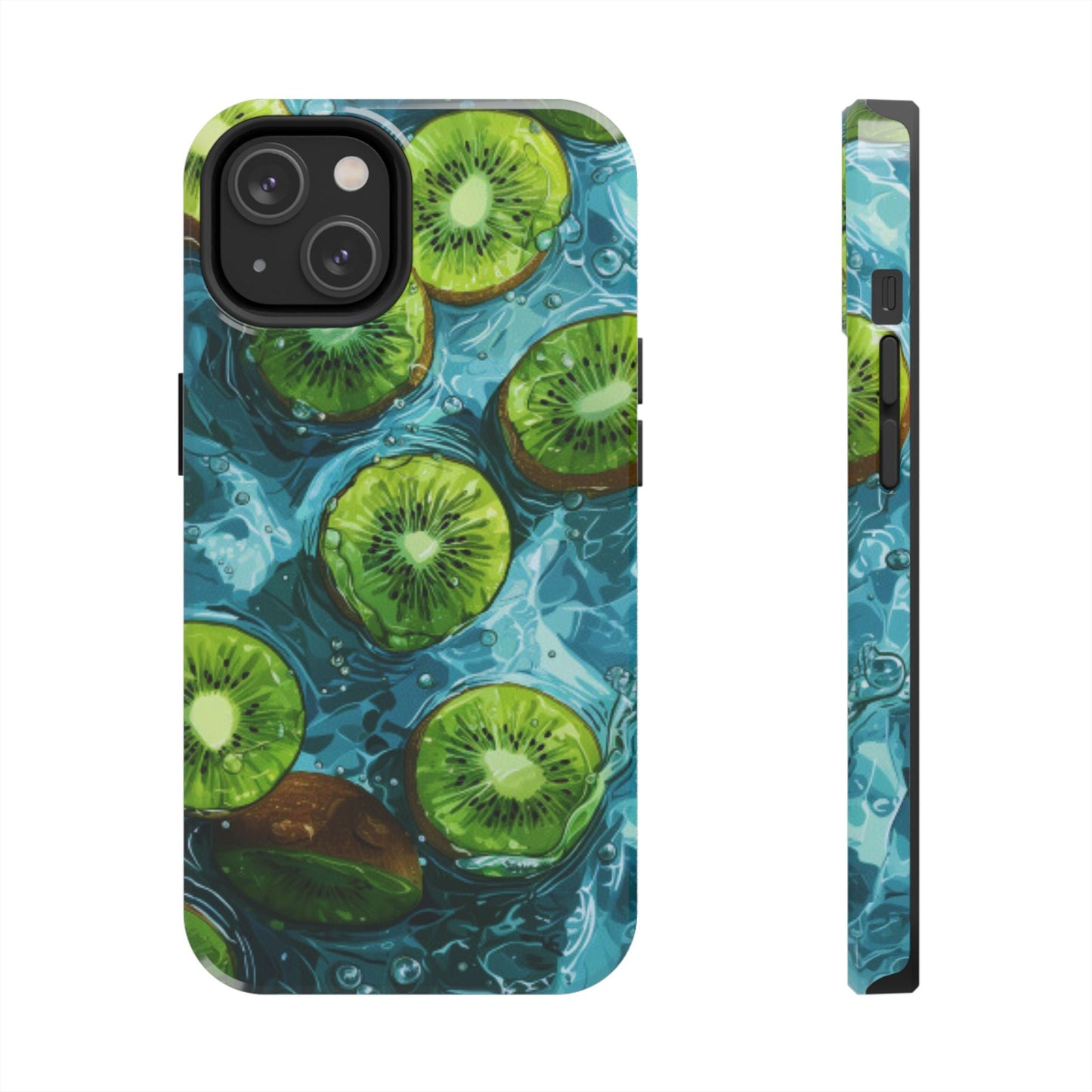 Tropical Kiwi Splash iPhone Case – Tough Dual - Layer, Vibrant Summer Design - BOGO Cases