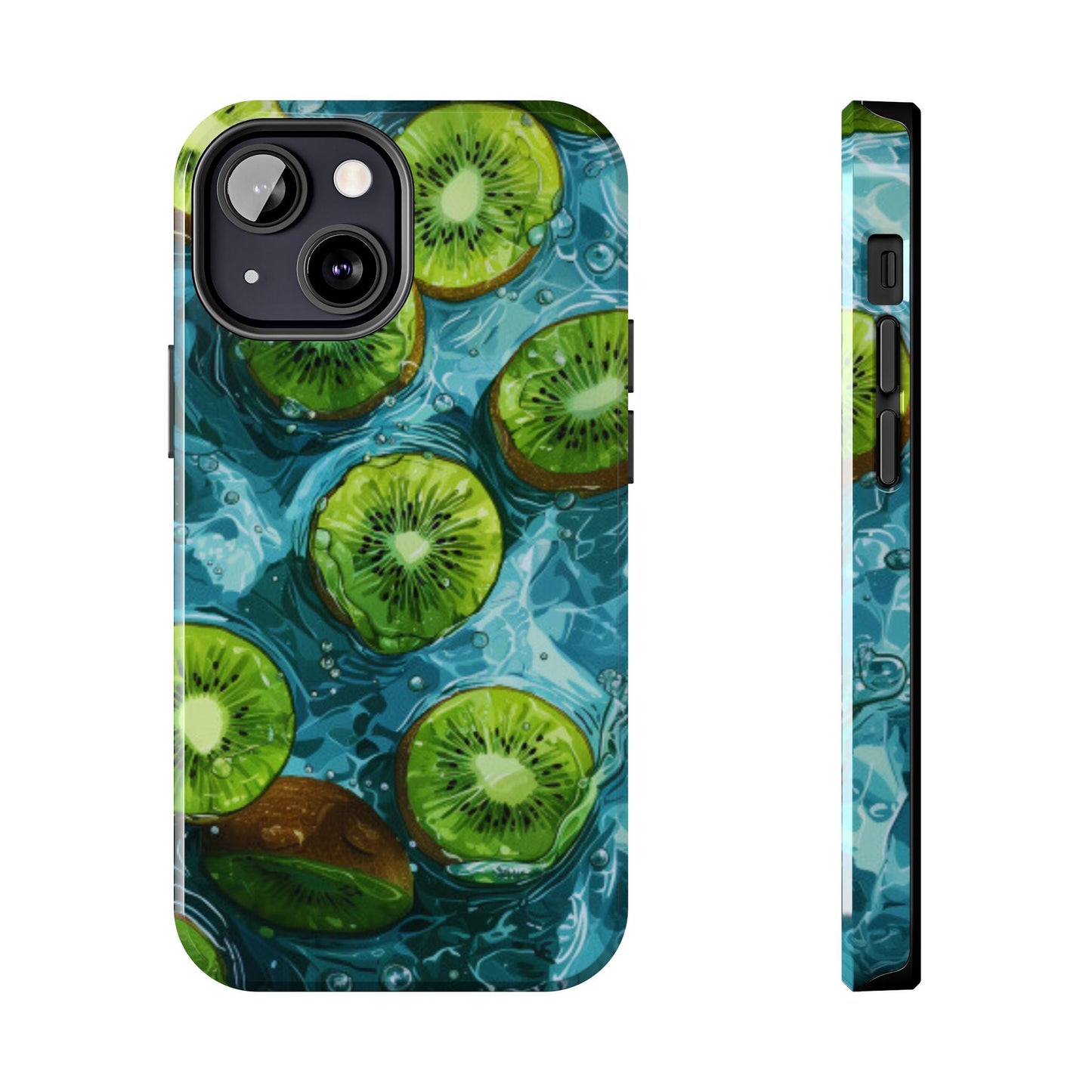 Tropical Kiwi Splash iPhone Case – Tough Dual - Layer, Vibrant Summer Design - BOGO Cases
