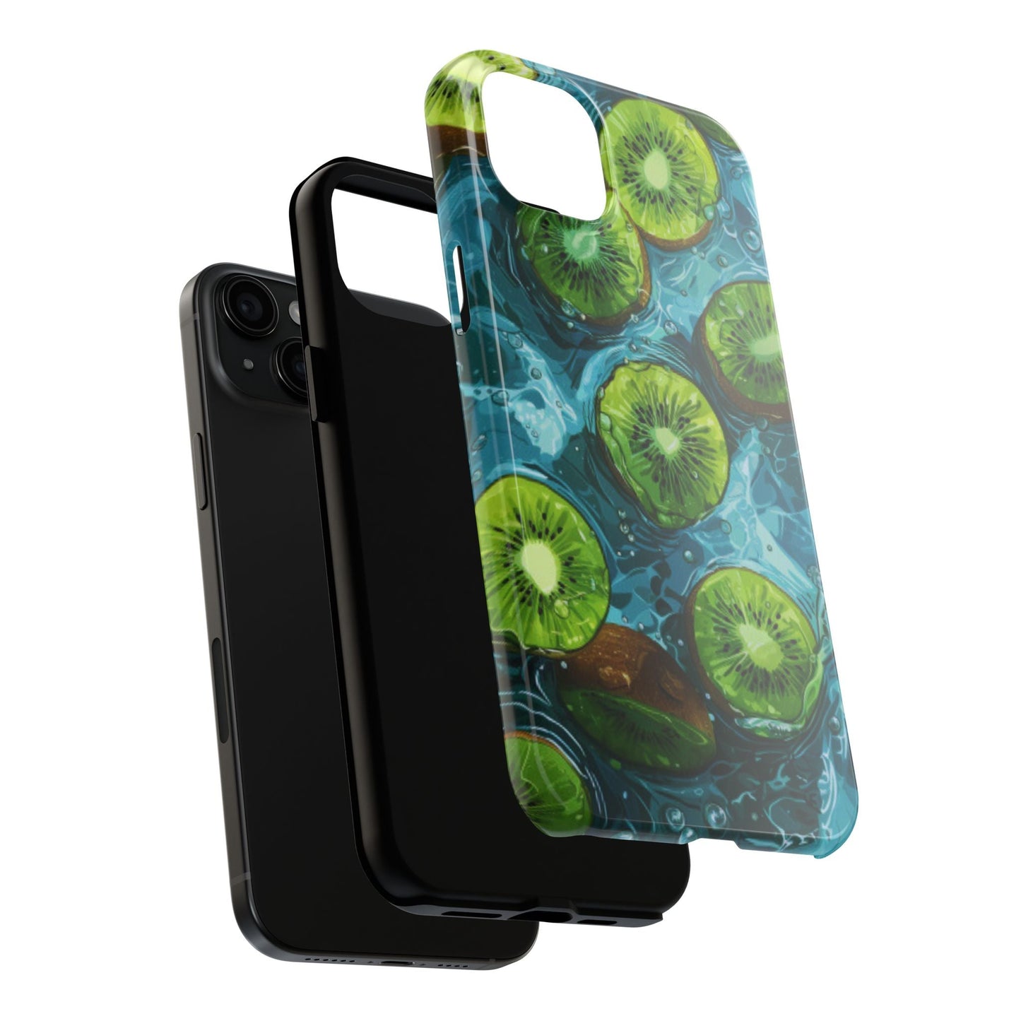 Tropical Kiwi Splash iPhone Case – Tough Dual - Layer, Vibrant Summer Design - BOGO Cases