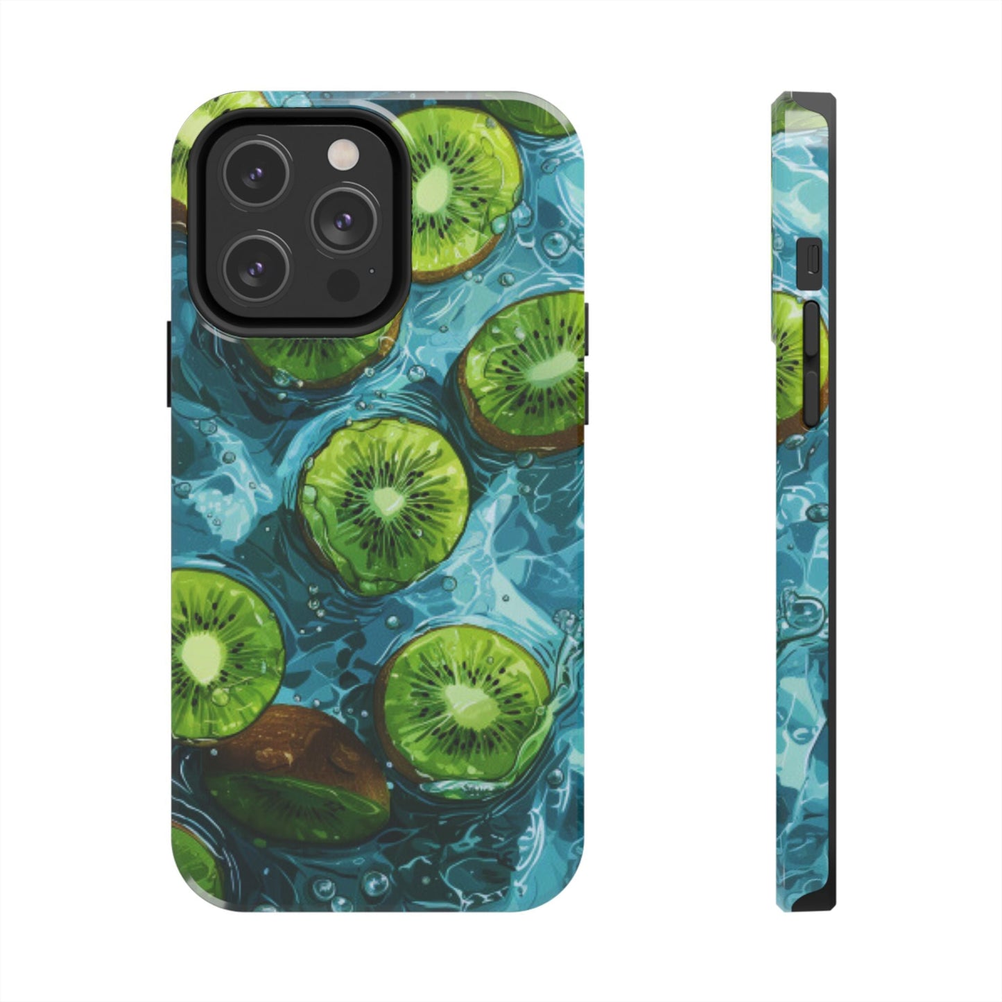 Tropical Kiwi Splash iPhone Case – Tough Dual - Layer, Vibrant Summer Design - BOGO Cases