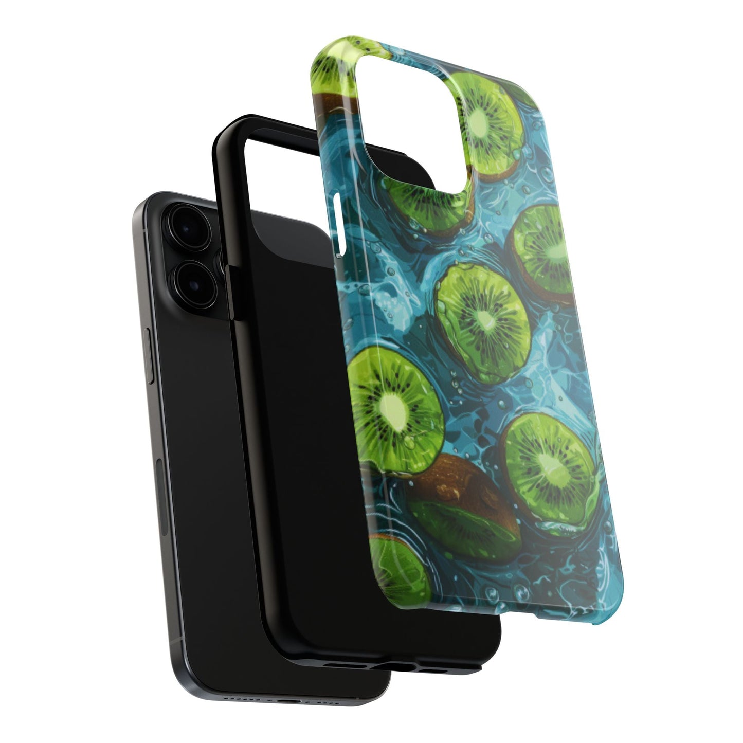 Tropical Kiwi Splash iPhone Case – Tough Dual - Layer, Vibrant Summer Design - BOGO Cases
