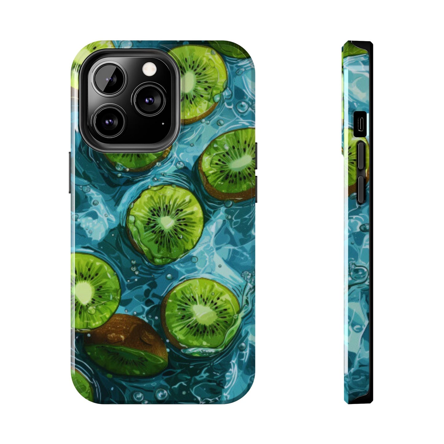Tropical Kiwi Splash iPhone Case – Tough Dual - Layer, Vibrant Summer Design - BOGO Cases
