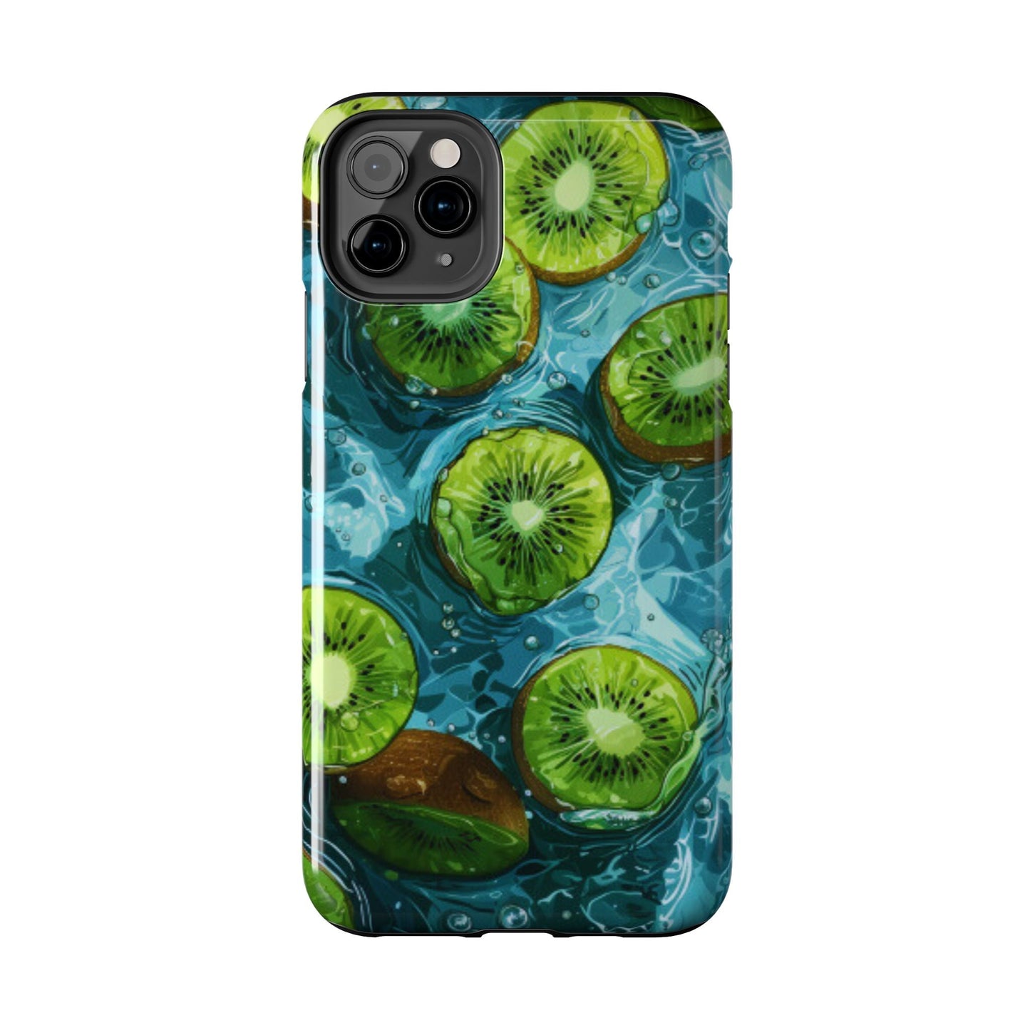 Tropical Kiwi Splash iPhone Case – Tough Dual - Layer, Vibrant Summer Design - BOGO Cases