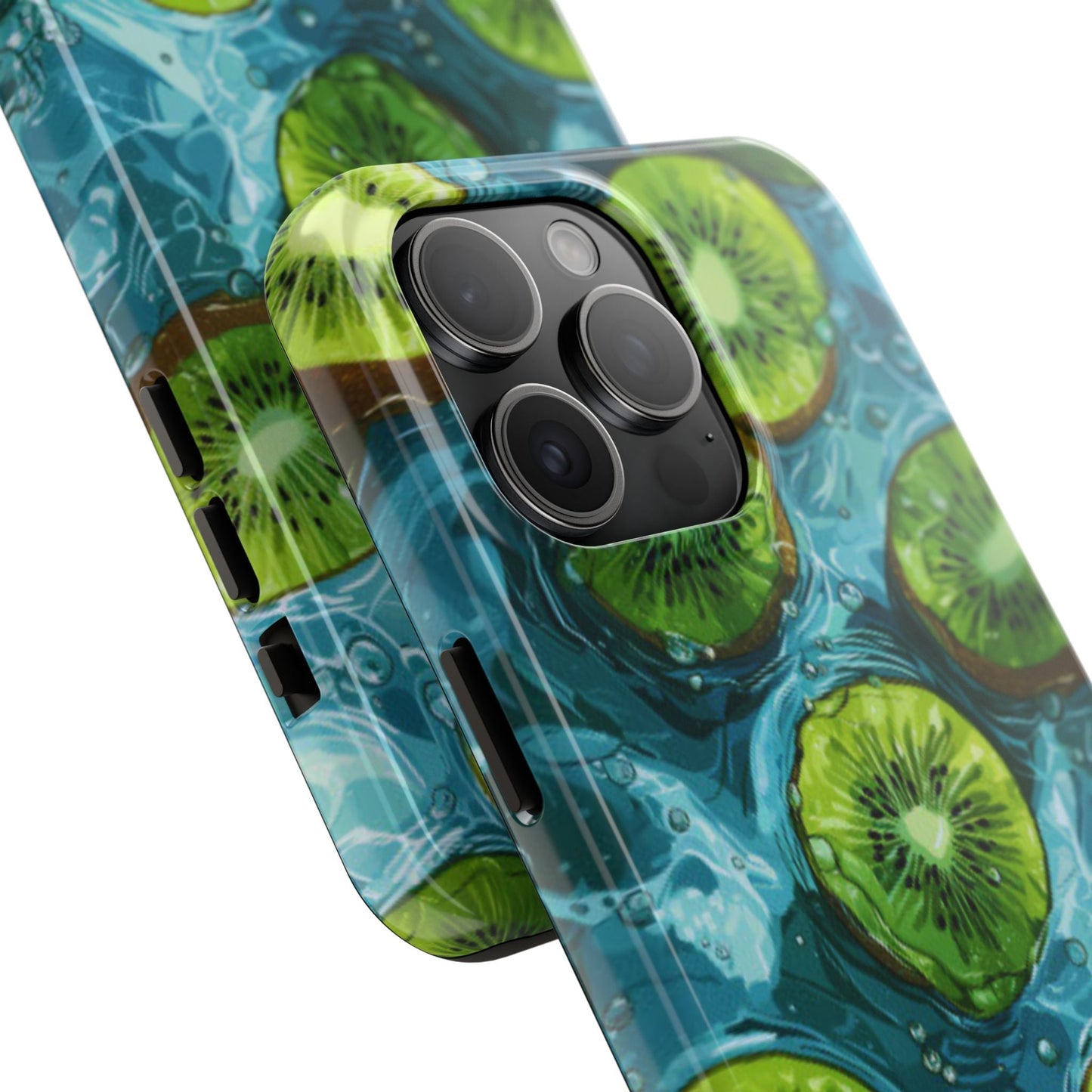 Tropical Kiwi Splash iPhone Case – Tough Dual - Layer, Vibrant Summer Design - BOGO Cases