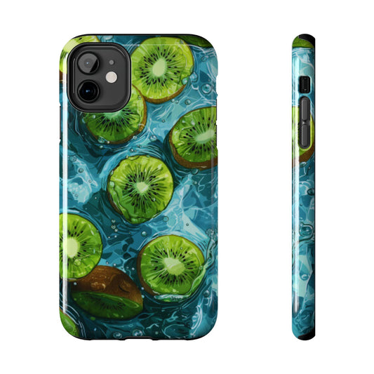 Tropical Kiwi Splash iPhone Case – Tough Dual - Layer, Vibrant Summer Design - BOGO Cases