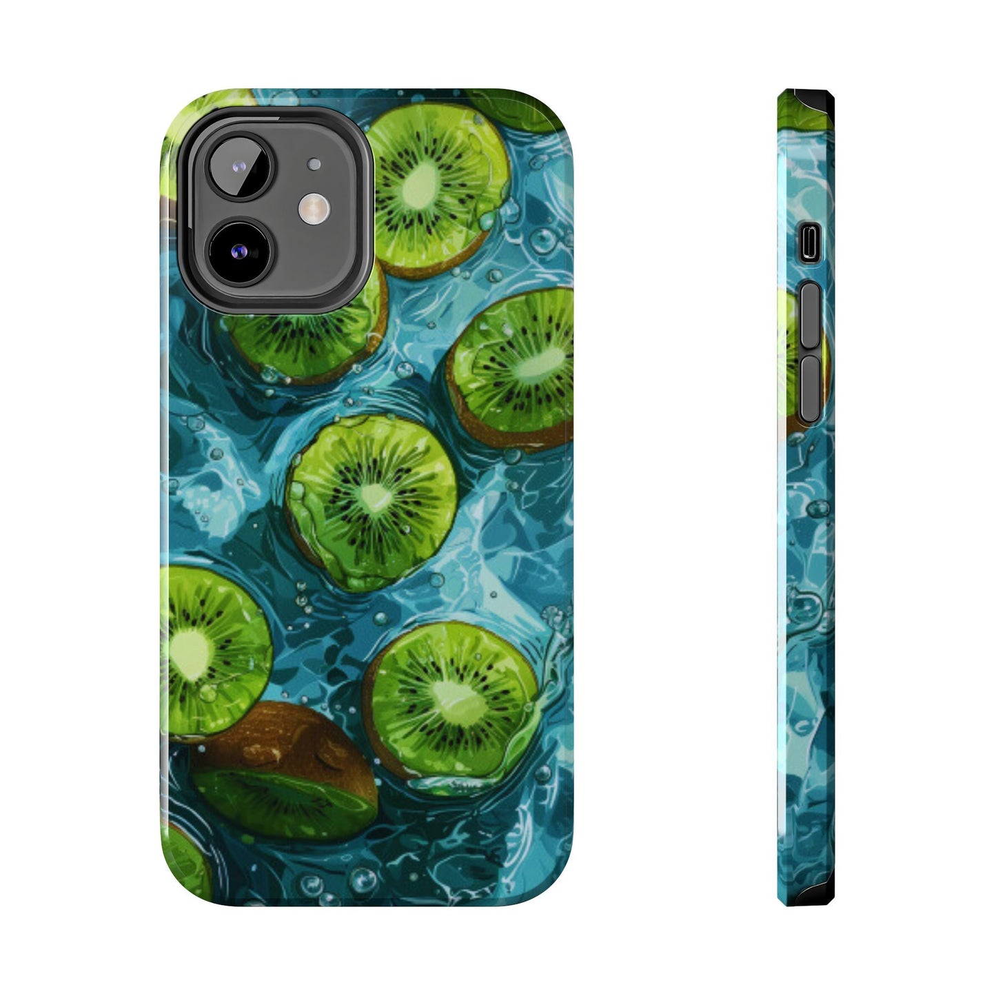 Tropical Kiwi Splash iPhone Case – Tough Dual - Layer, Vibrant Summer Design - BOGO Cases