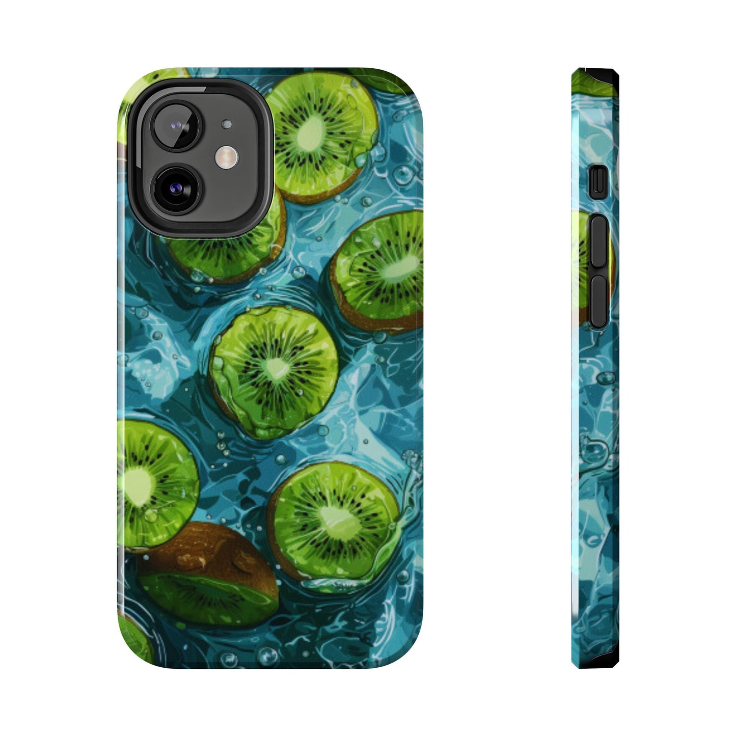 Tropical Kiwi Splash iPhone Case – Tough Dual - Layer, Vibrant Summer Design - BOGO Cases