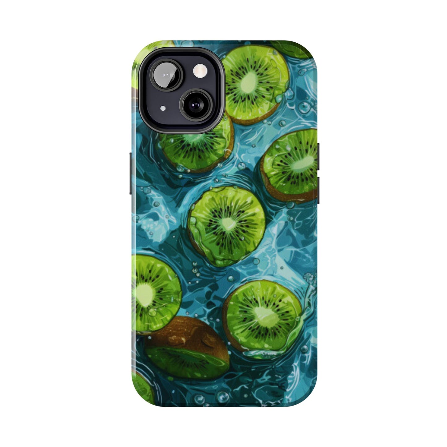 Tropical Kiwi Splash iPhone Case – Tough Dual - Layer, Vibrant Summer Design - BOGO Cases