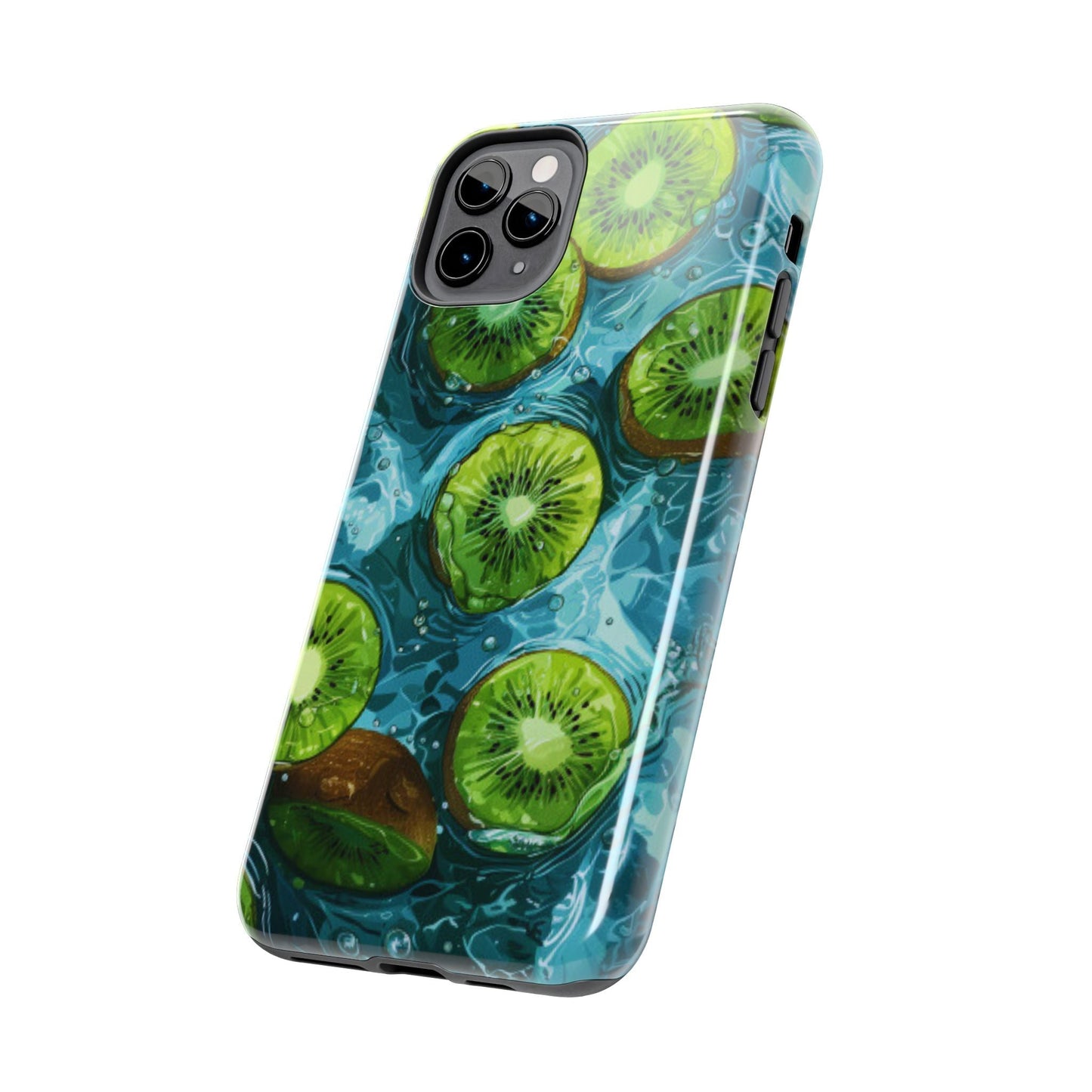 Tropical Kiwi Splash iPhone Case – Tough Dual - Layer, Vibrant Summer Design - BOGO Cases