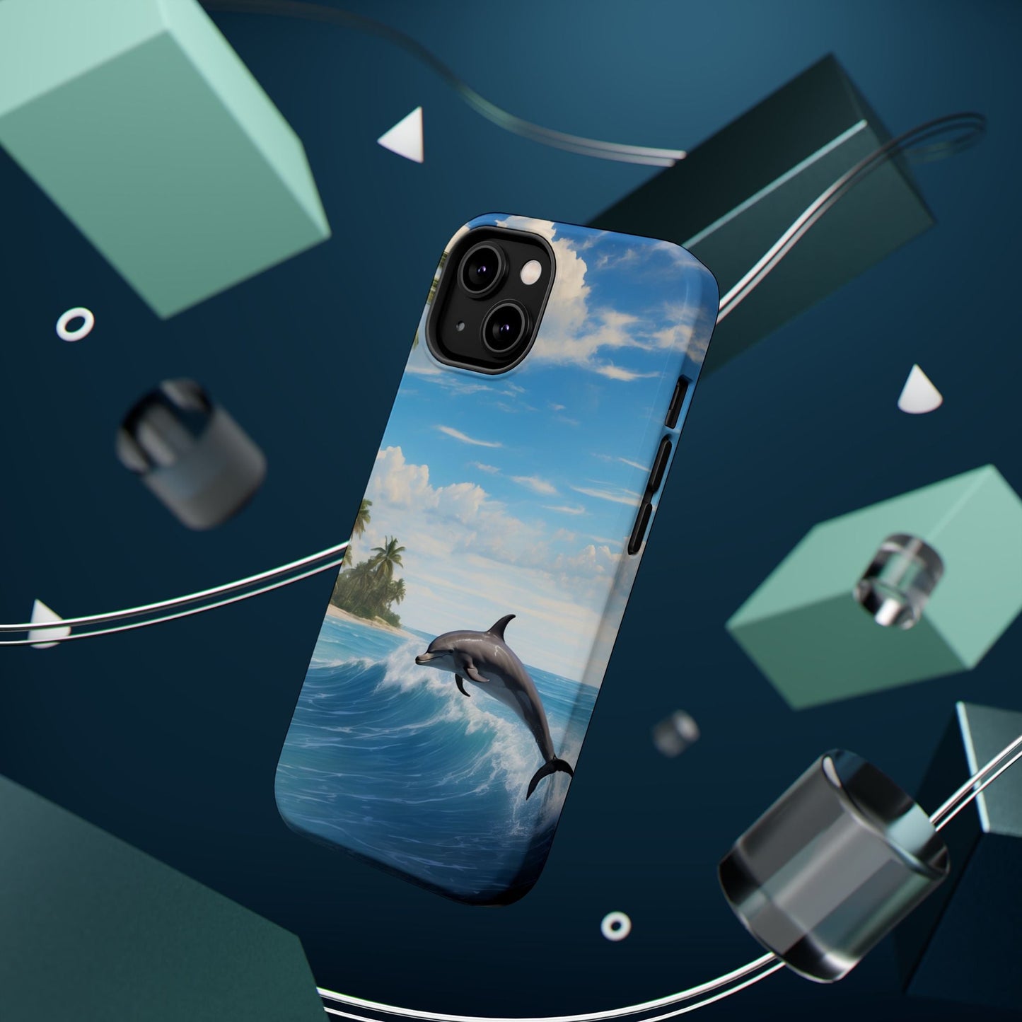 Tropical Surf Dolphin - MagSafe iPhone Case - BOGO Cases
