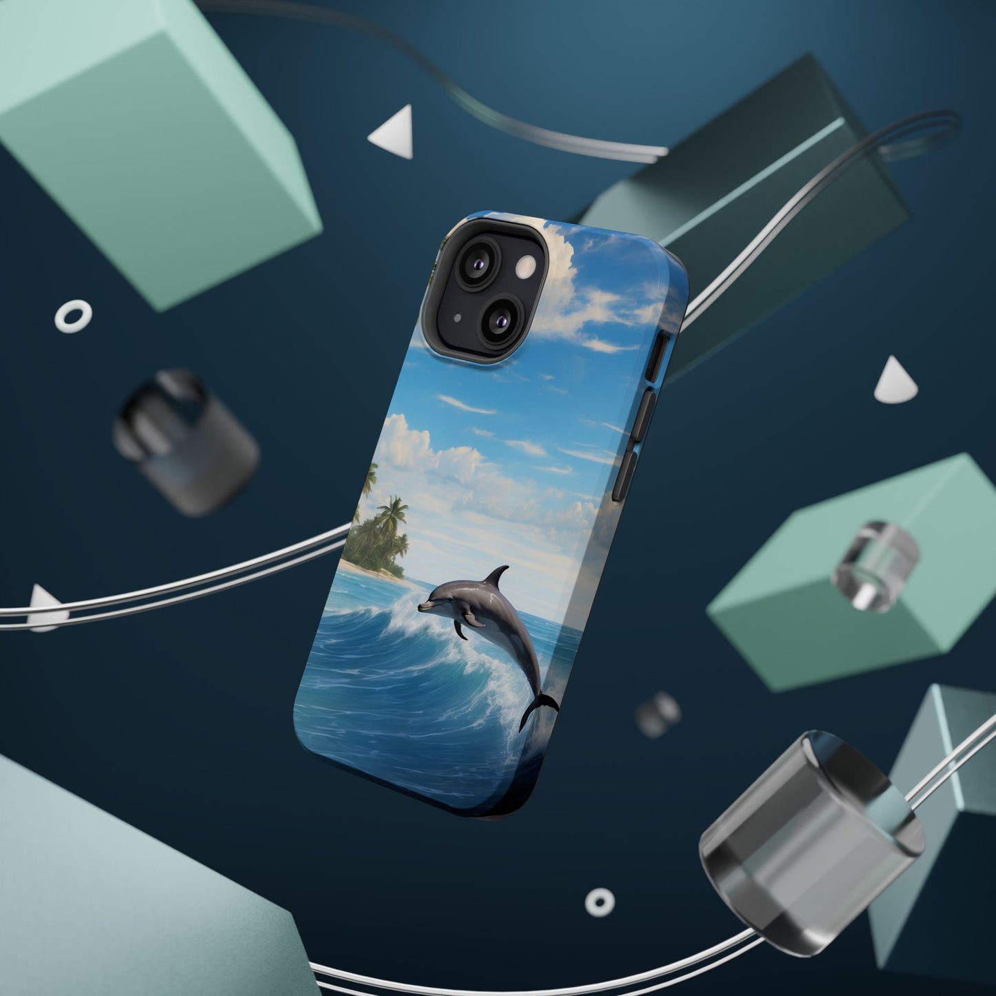 Tropical Surf Dolphin - MagSafe iPhone Case - BOGO Cases
