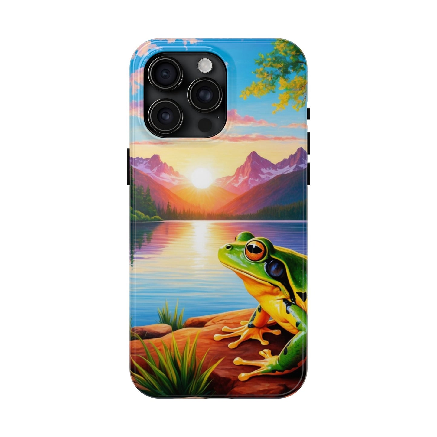 Vibrant Mountain Sunset Frog - iPhone Series Case - BOGO Cases