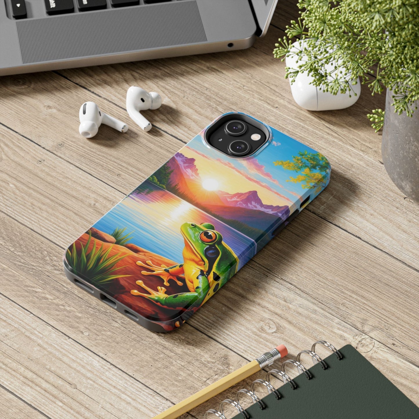 Vibrant Mountain Sunset Frog - iPhone Series Case - BOGO Cases