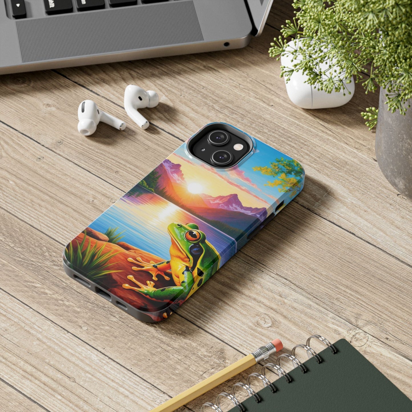 Vibrant Mountain Sunset Frog - iPhone Series Case - BOGO Cases