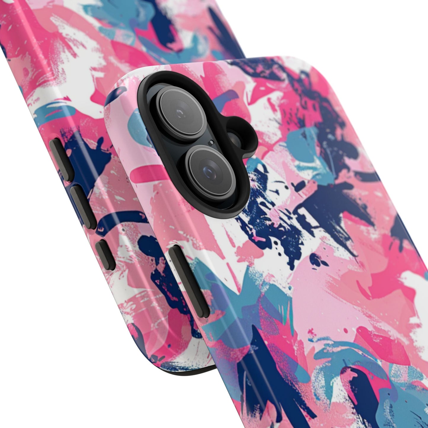 Vibrant Pink & Navy Abstract Splash – iPhone Case - BOGO Cases