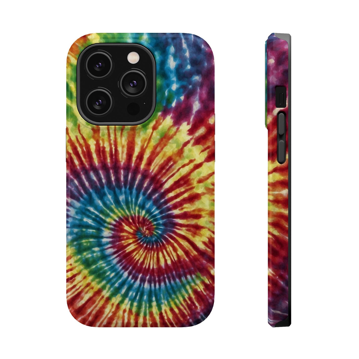 Vibrant Spiral Tie - Dye MagSafe Case – Retro Rainbow Design - BOGO Cases